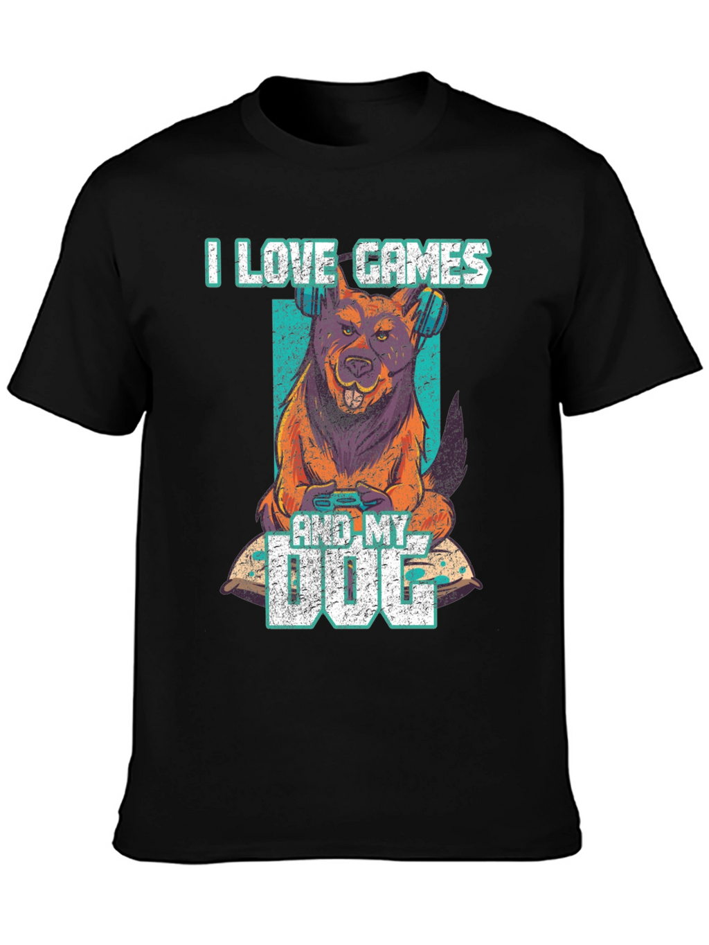 I Love Games & My Dog Graphic T-Shirt