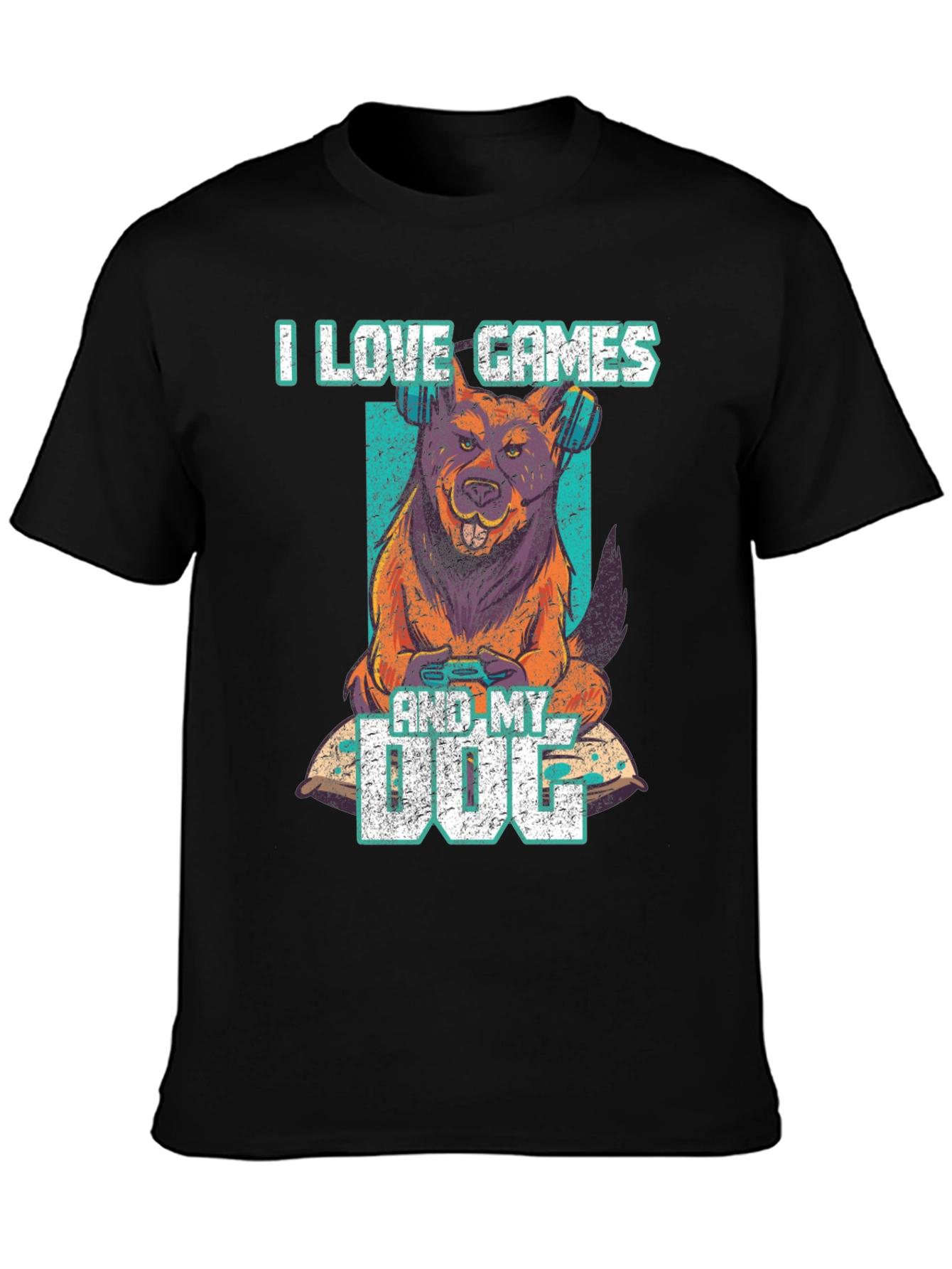 I Love Games & My Dog Graphic T-Shirt
