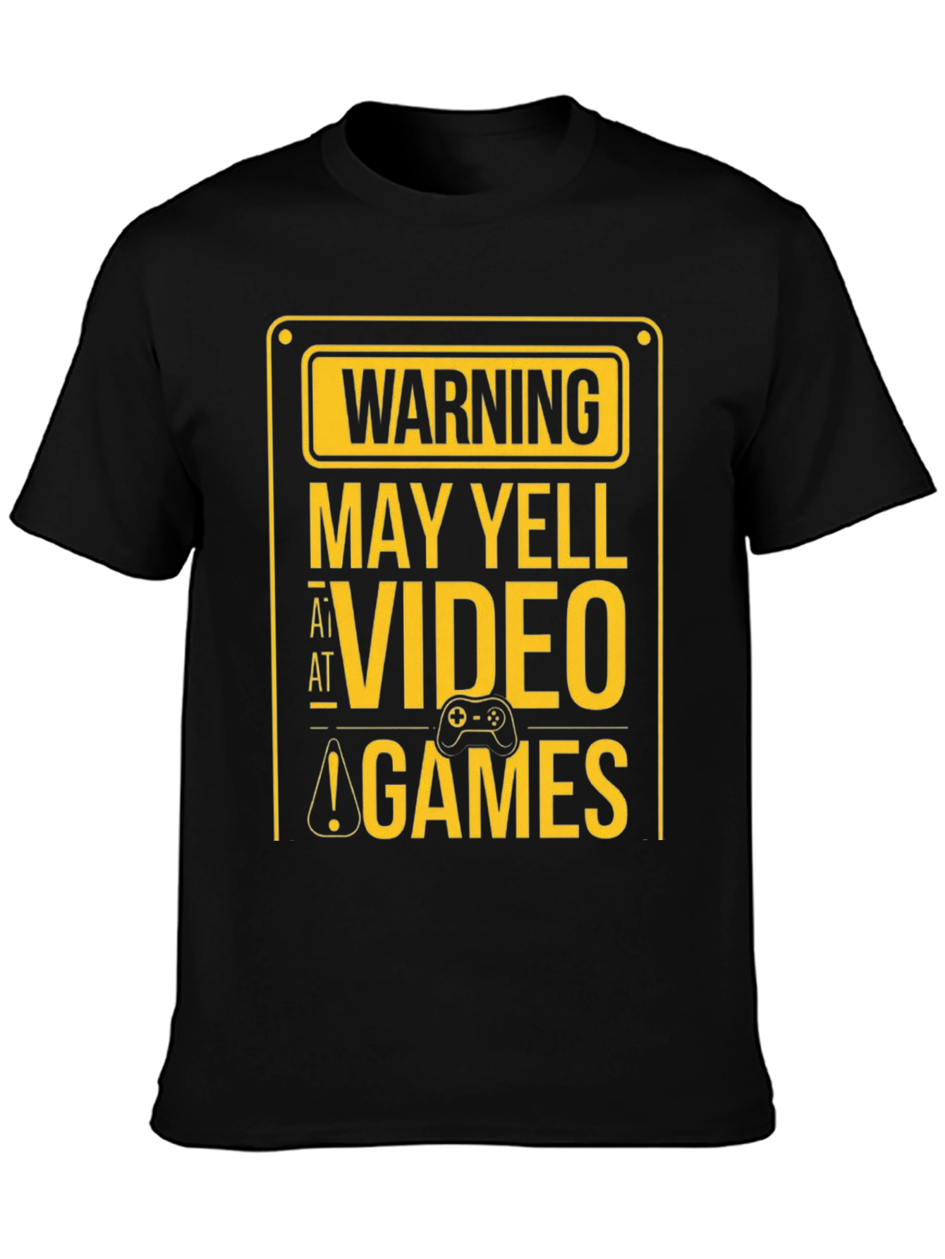Warning May Yell at Video Games Black T-Shirt