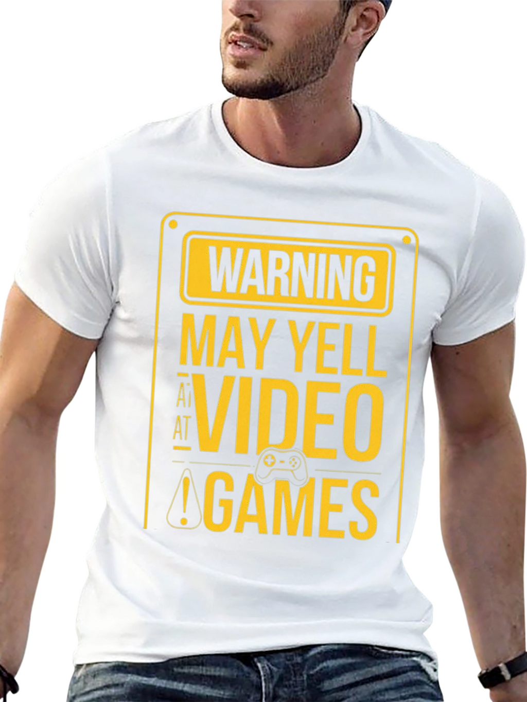 Warning May Yell at Video Games Black T-Shirt