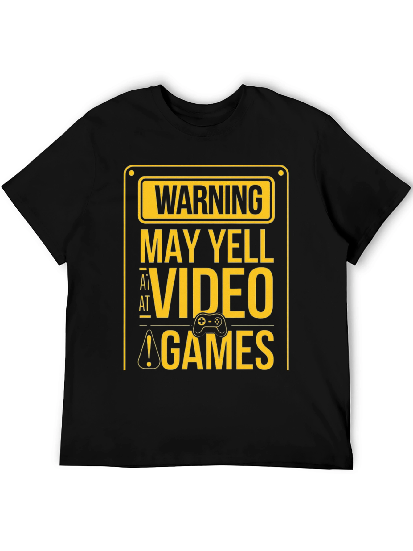 Warning May Yell at Video Games Black T-Shirt