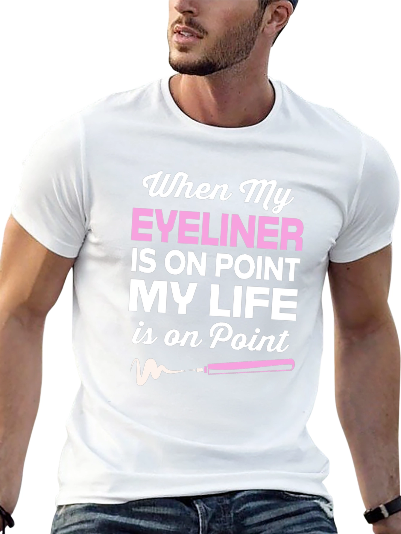 Eyeliner On Point T-Shirt - Stylish Graphic Tee