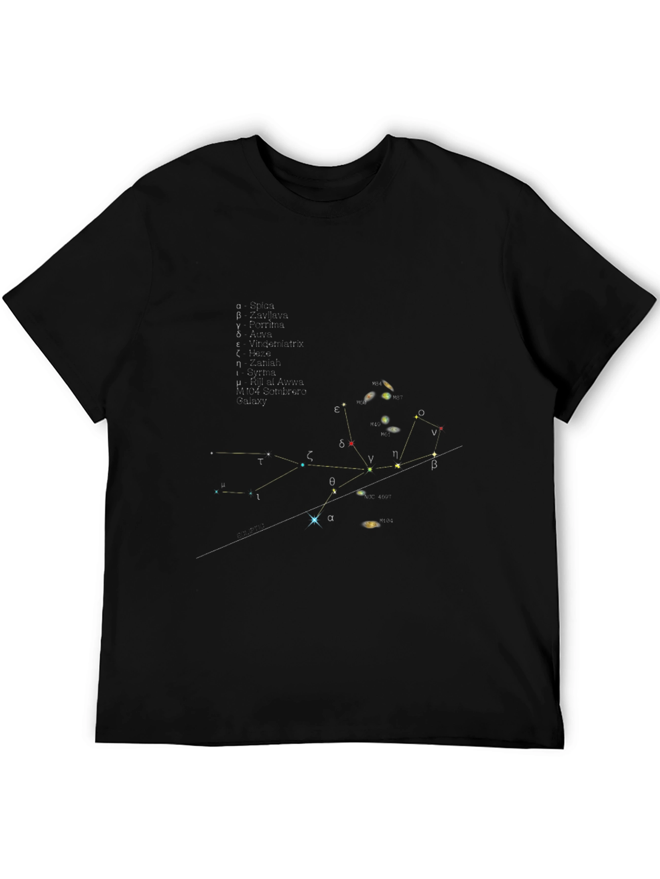 Virgo Constellation Graphic Black T-Shirt
