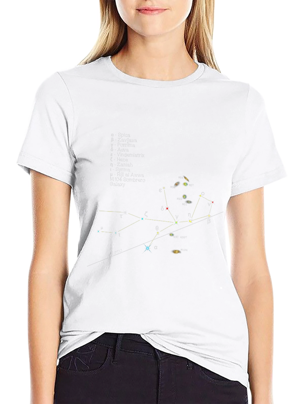 Virgo Constellation Graphic Black T-Shirt