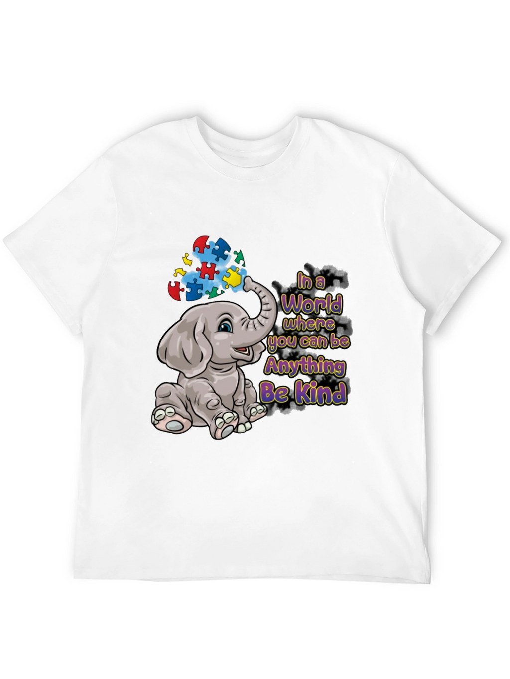Autism Awareness Elephant Be Kind Graphic Tee
