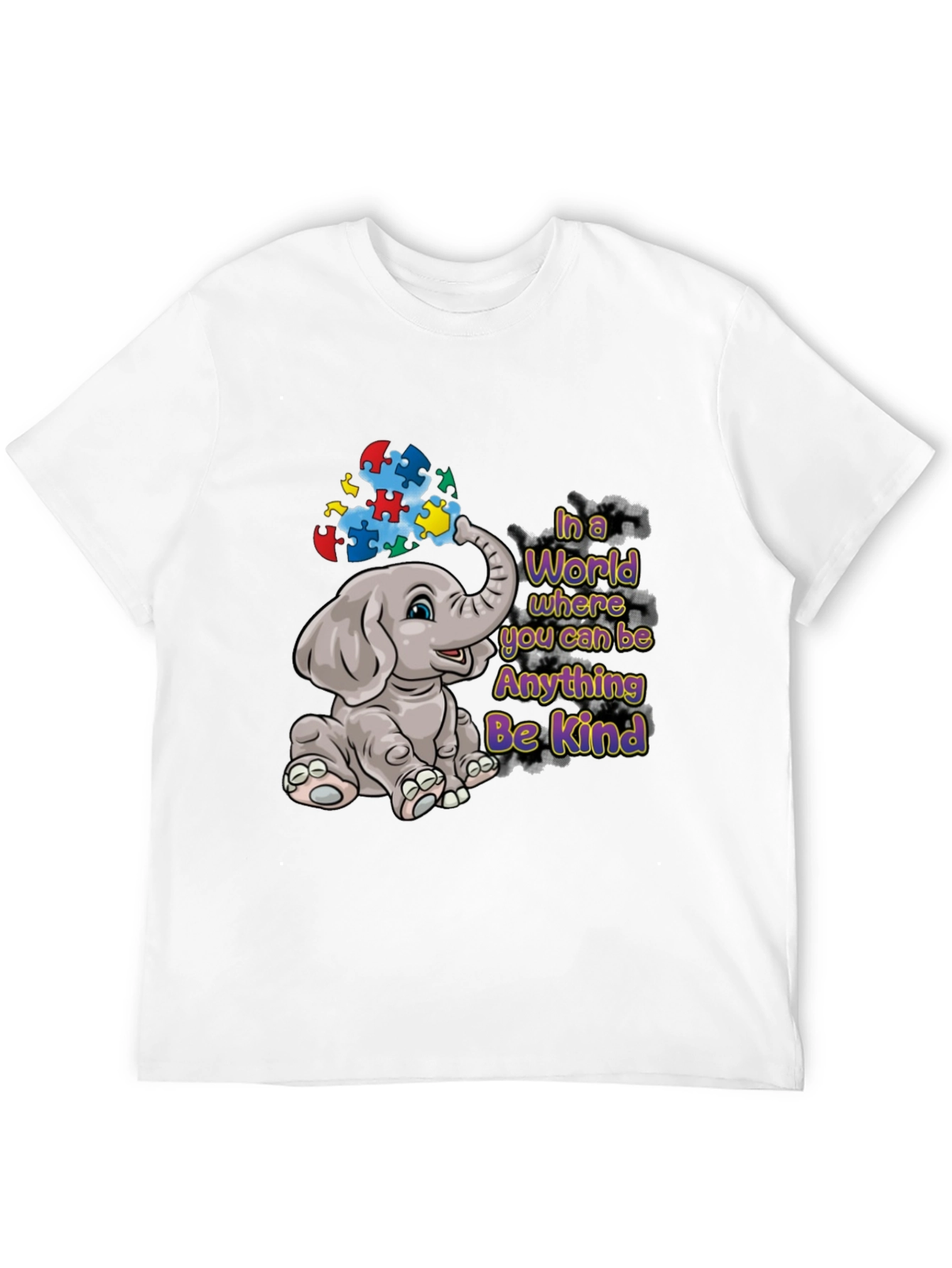 Autism Awareness Elephant Be Kind Graphic Tee