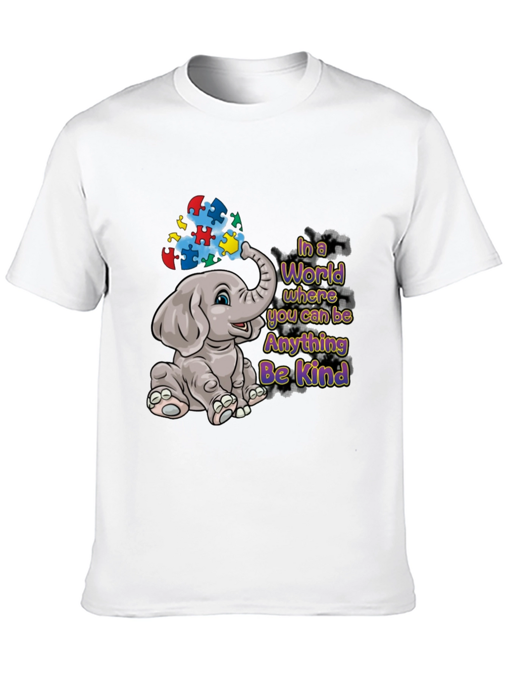 Autism Awareness Elephant Be Kind Graphic Tee