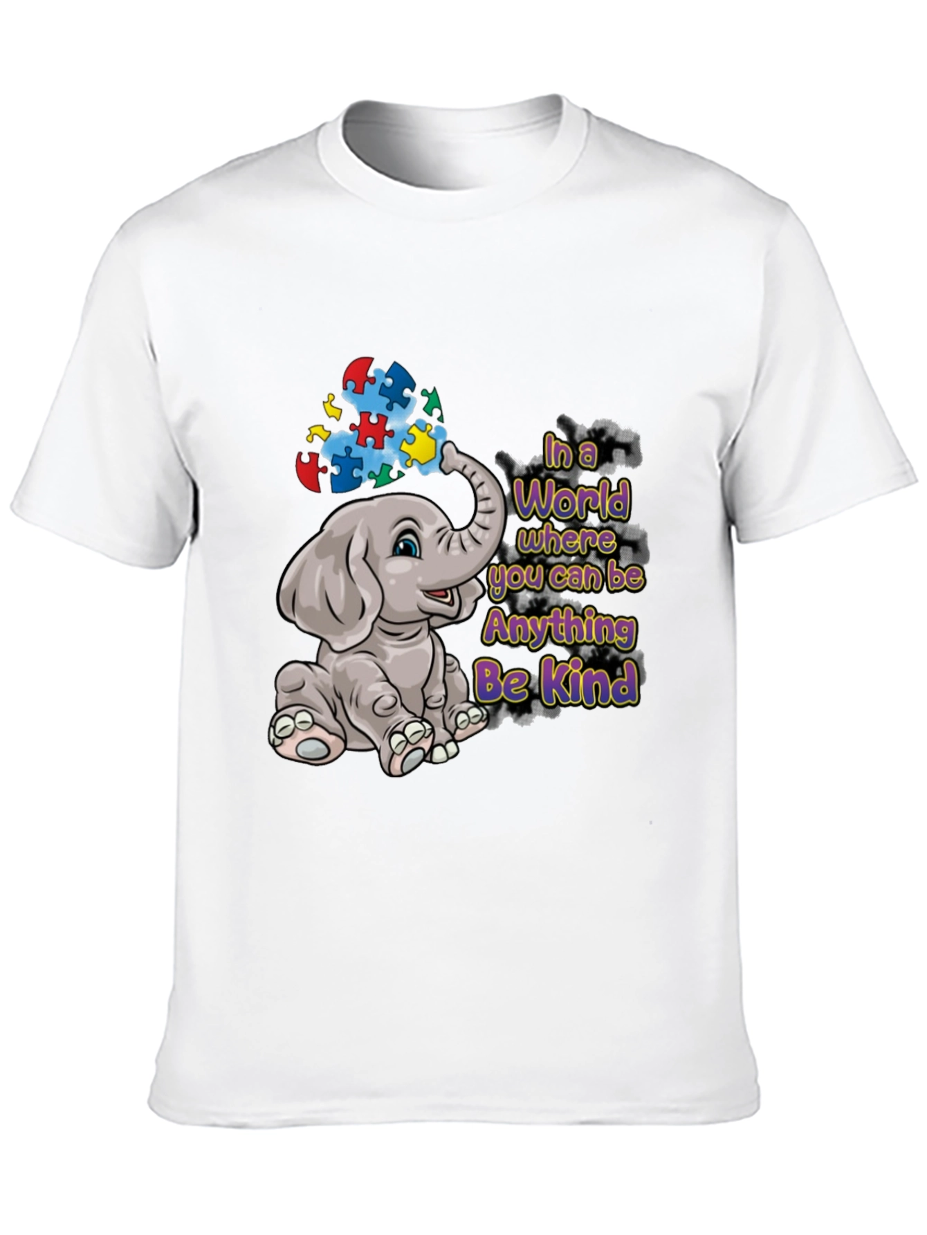 Autism Awareness Elephant Be Kind Graphic Tee