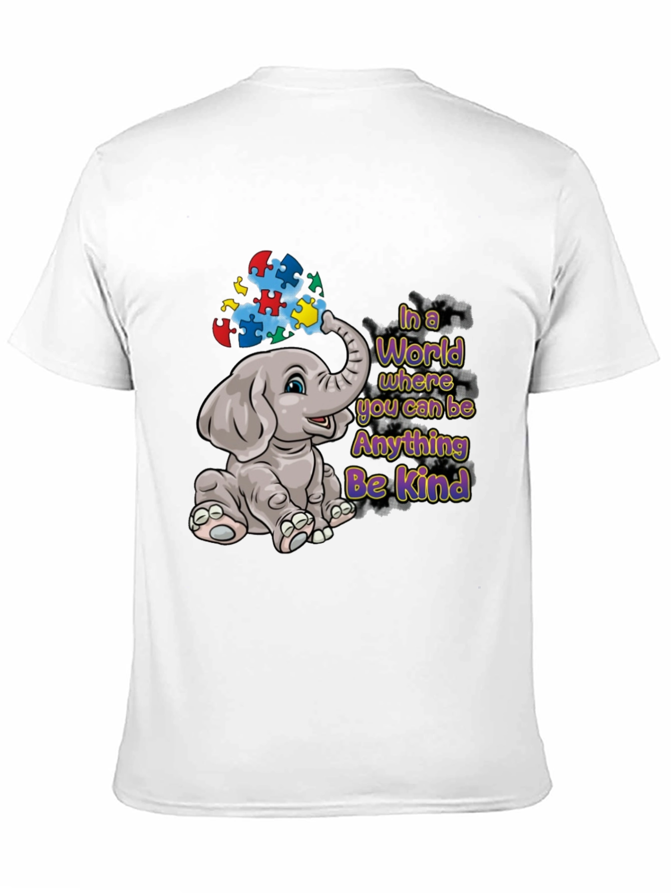 Autism Awareness Elephant Be Kind Graphic Tee