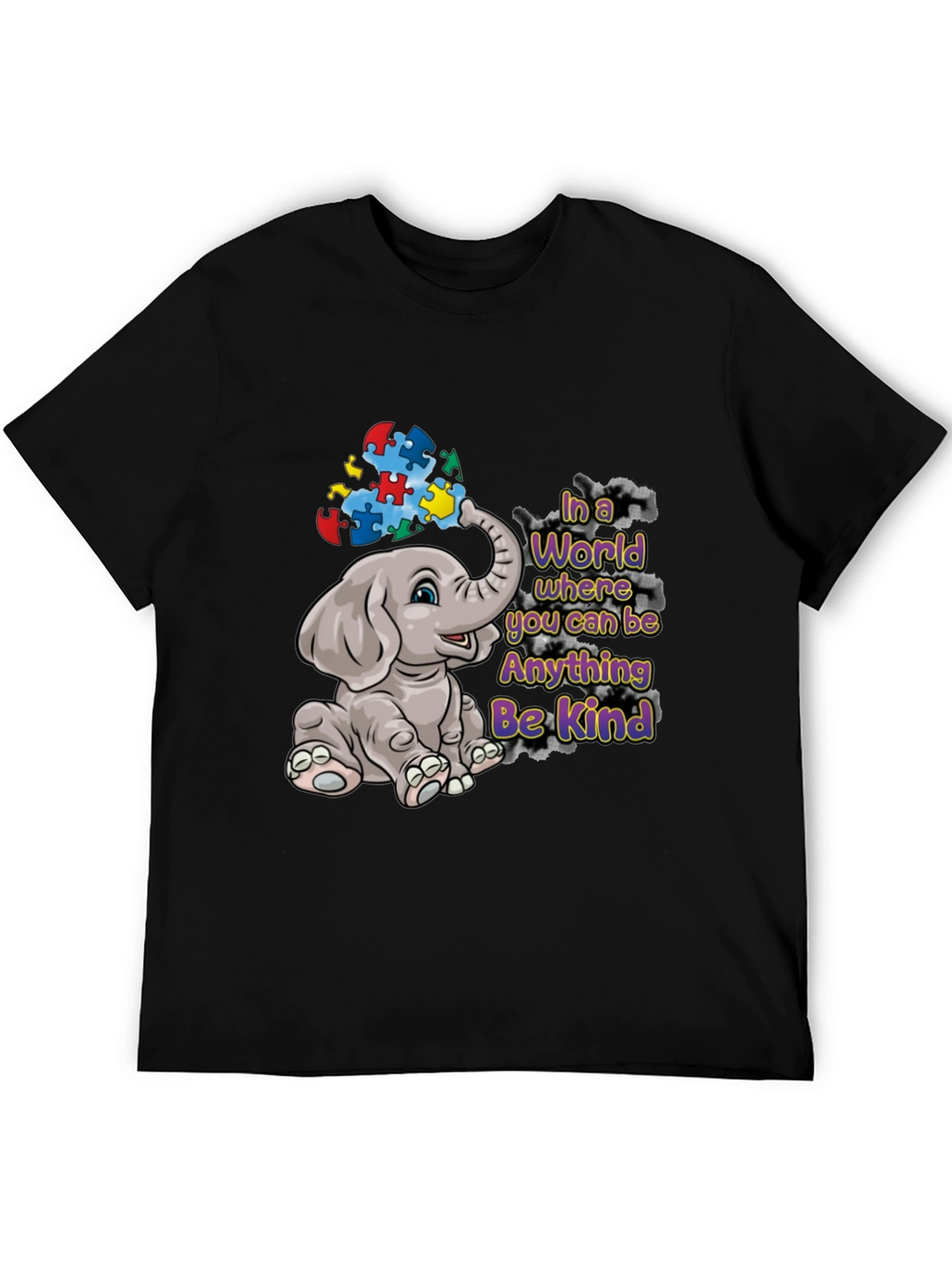 Autism Awareness Elephant Be Kind Graphic Tee