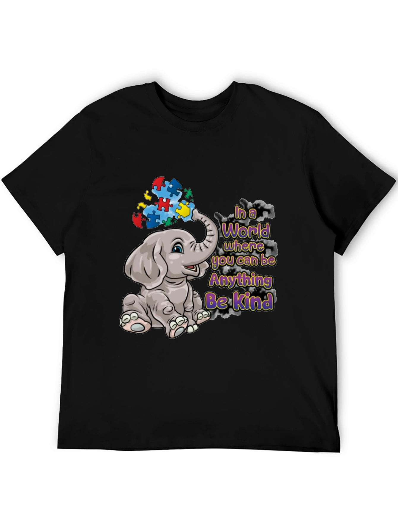 Autism Awareness Elephant Be Kind Graphic Tee