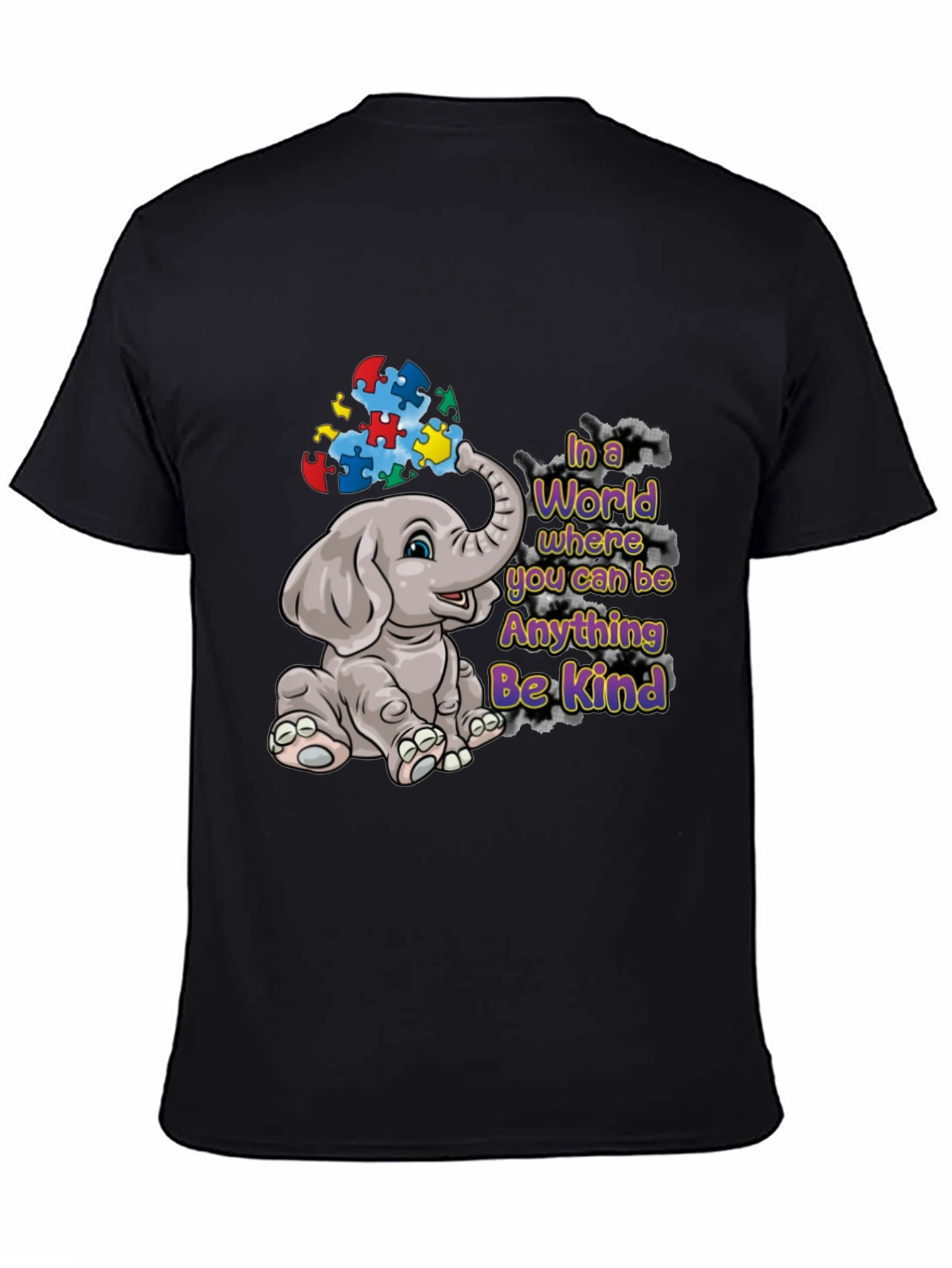 Autism Awareness Elephant Be Kind Graphic Tee
