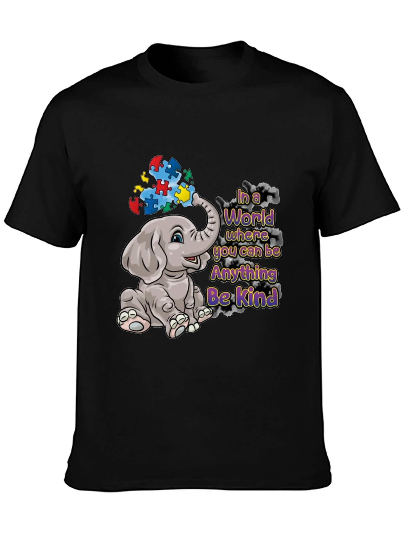 Autism Awareness Elephant Be Kind Graphic Tee