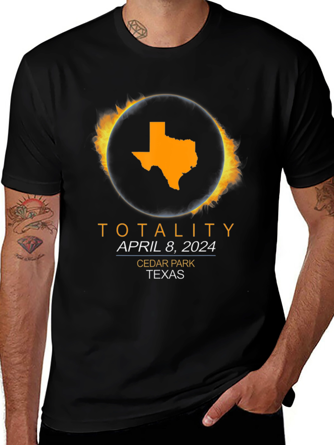 Totality April 8 2024 Cedar Park Texas Eclipse T-Shirt