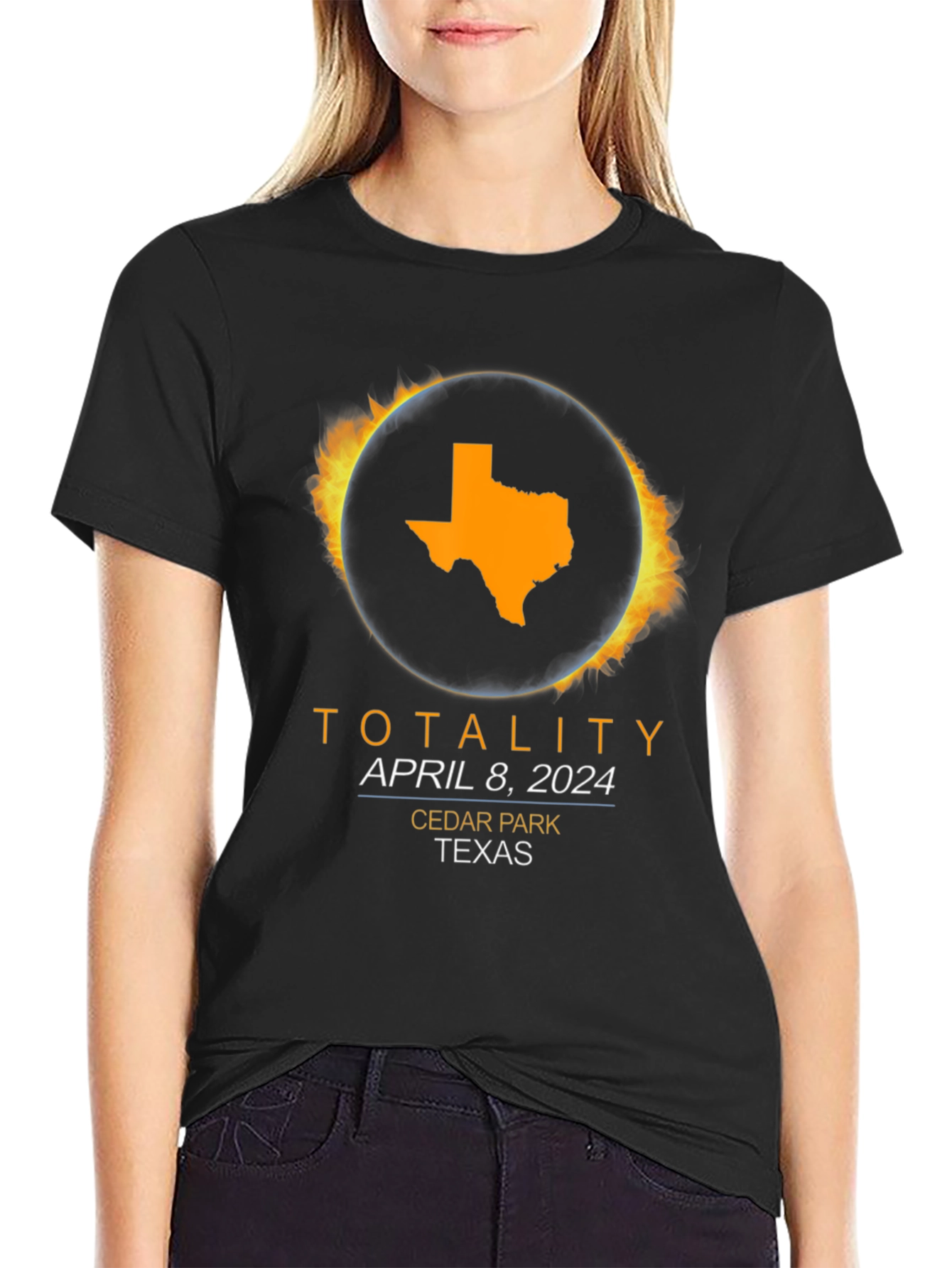 Totality April 8 2024 Cedar Park Texas Eclipse T-Shirt