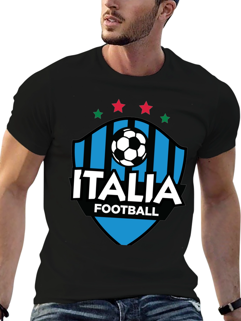 Italia Football Black T-Shirt