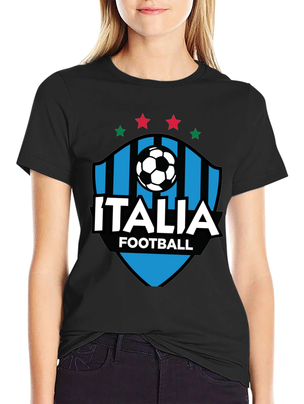 Italia Football Black T-Shirt