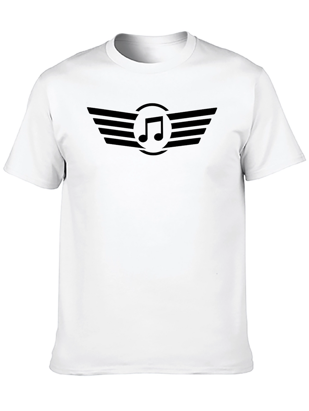 Black Music Note Wings Graphic T-Shirt