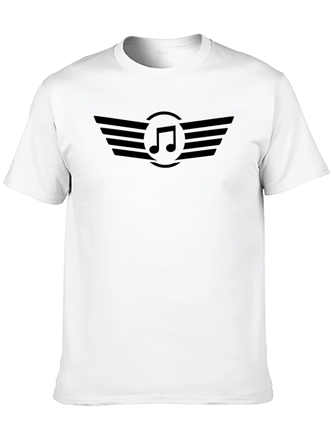 Black Music Note Wings Graphic T-Shirt