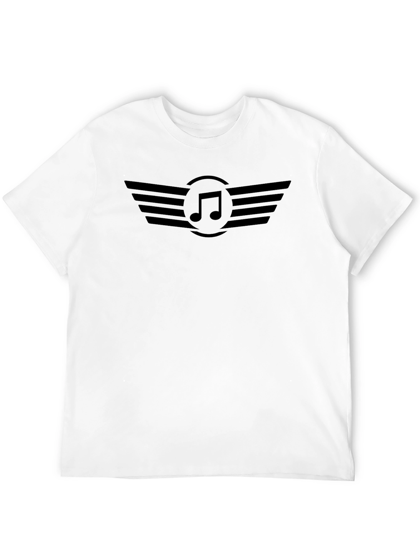 Black Music Note Wings Graphic T-Shirt