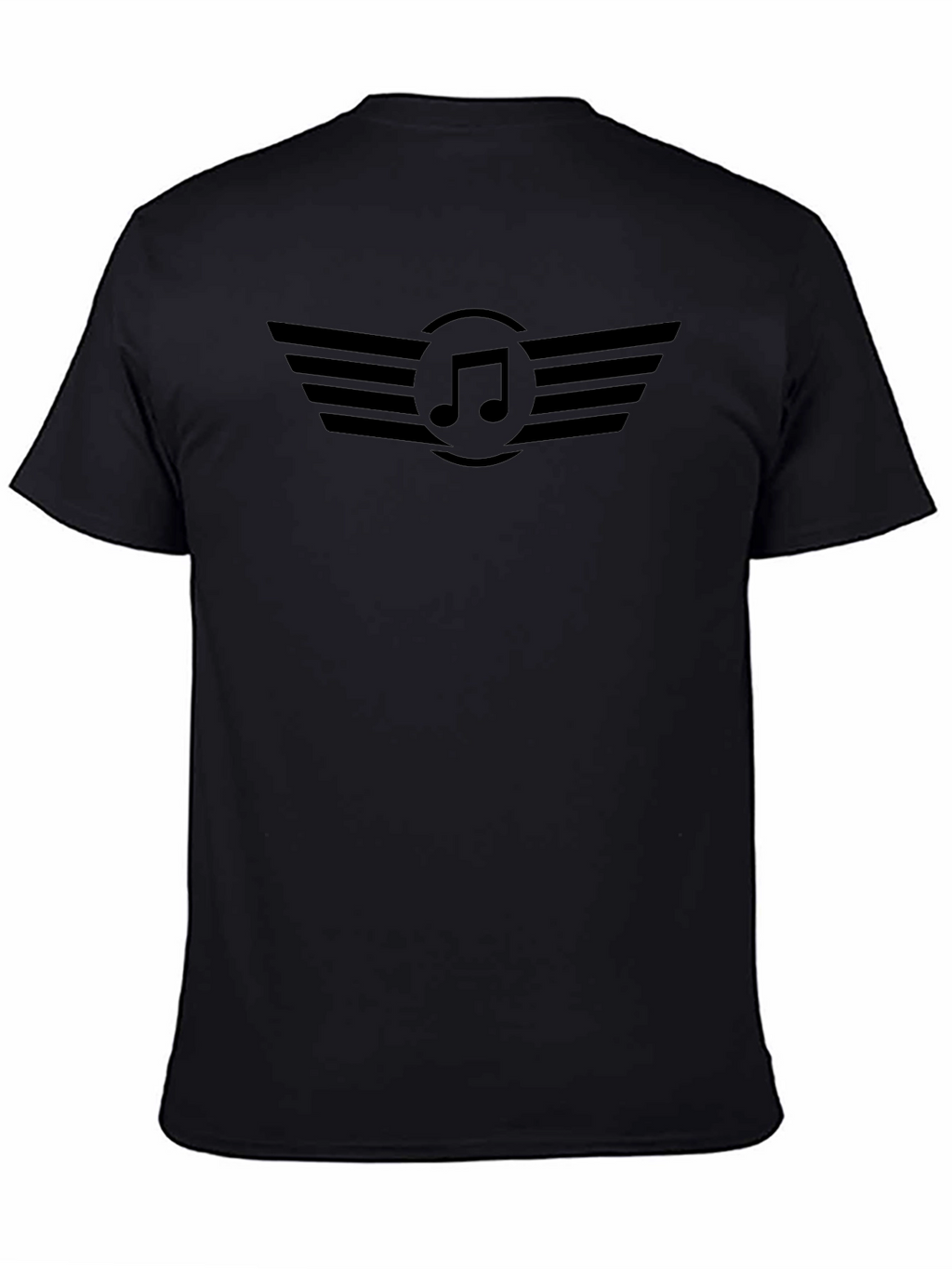 Black Music Note Wings Graphic T-Shirt