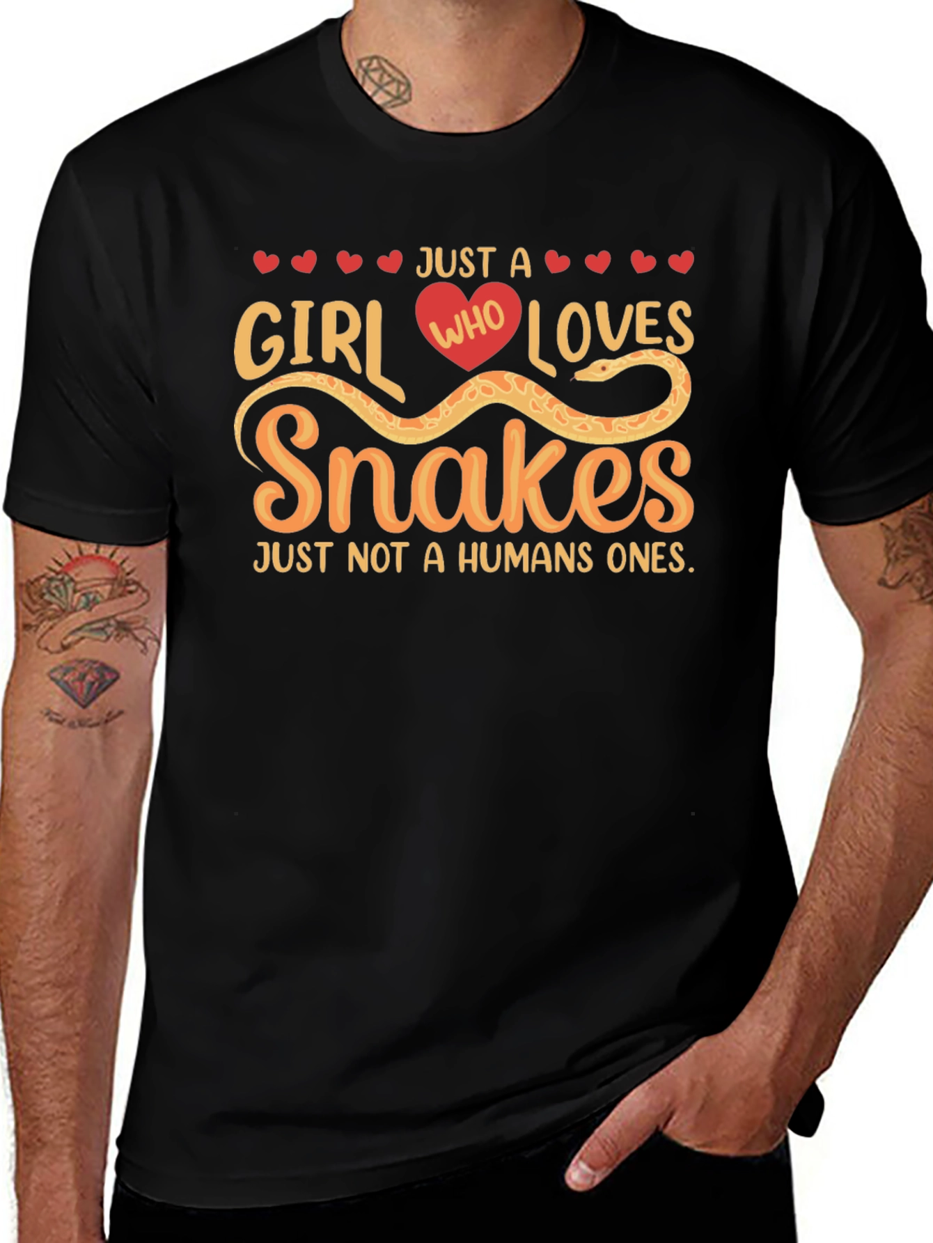 Girl Loves Snakes T-Shirt - Humorous Snake Lover Tee