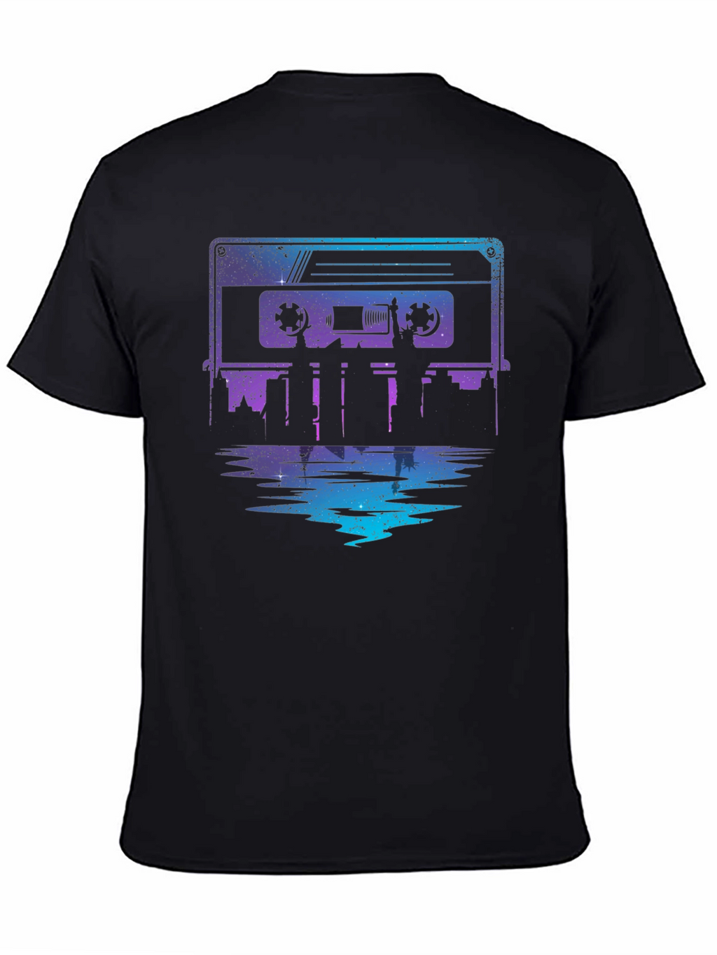 Retro Cassette Tape Cityscape Graphic Tee