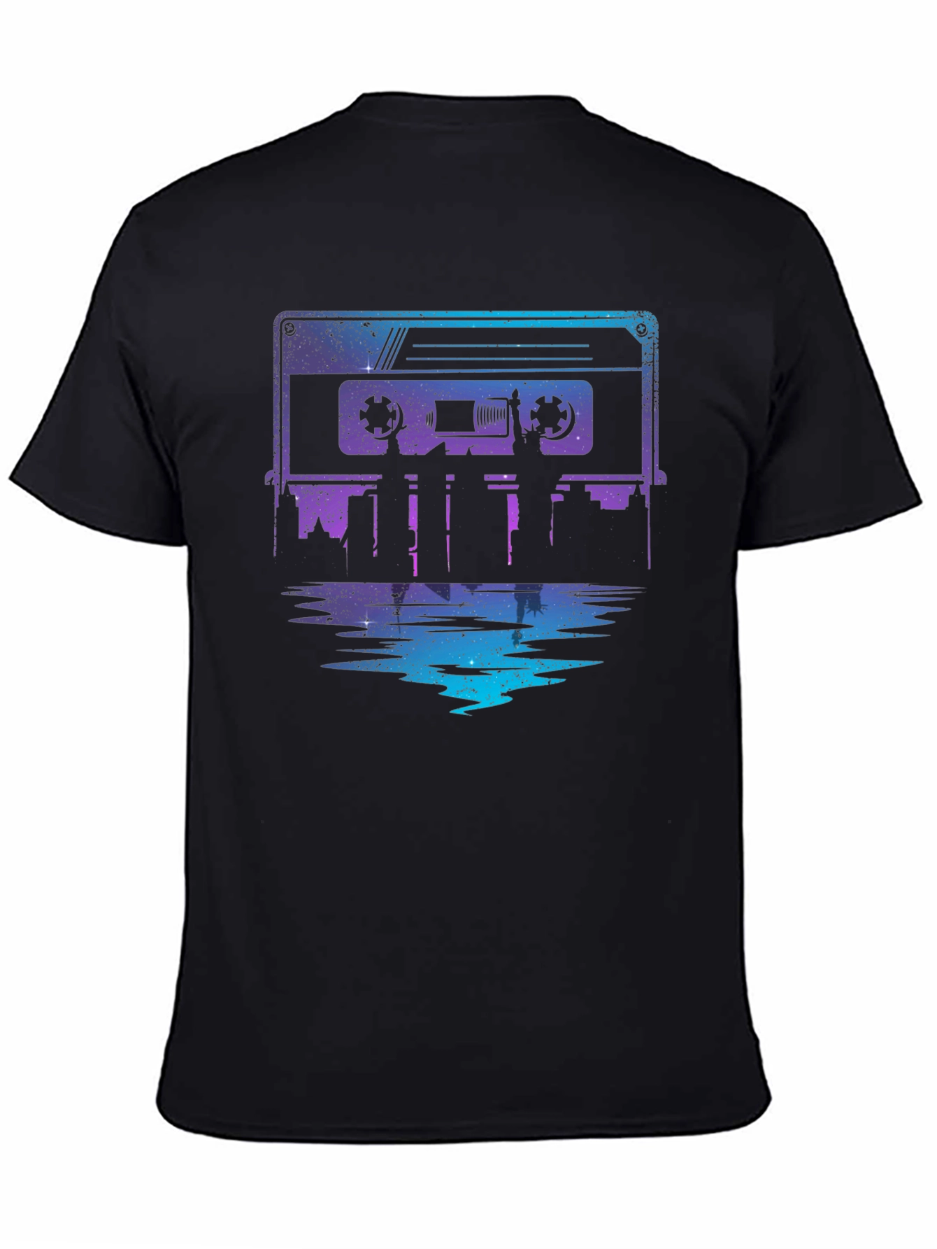 Retro Cassette Tape Cityscape Graphic Tee