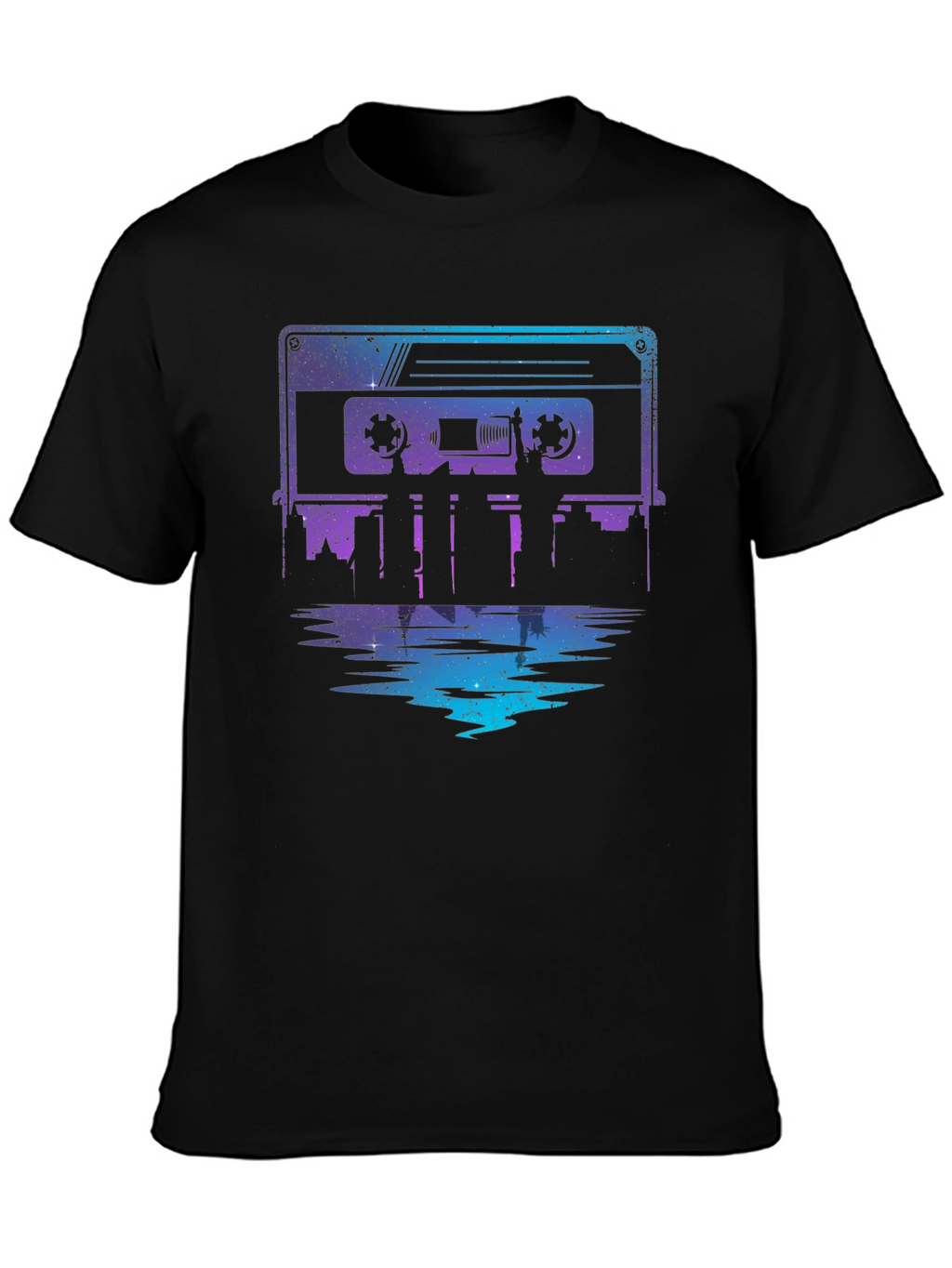Retro Cassette Tape Cityscape Graphic Tee