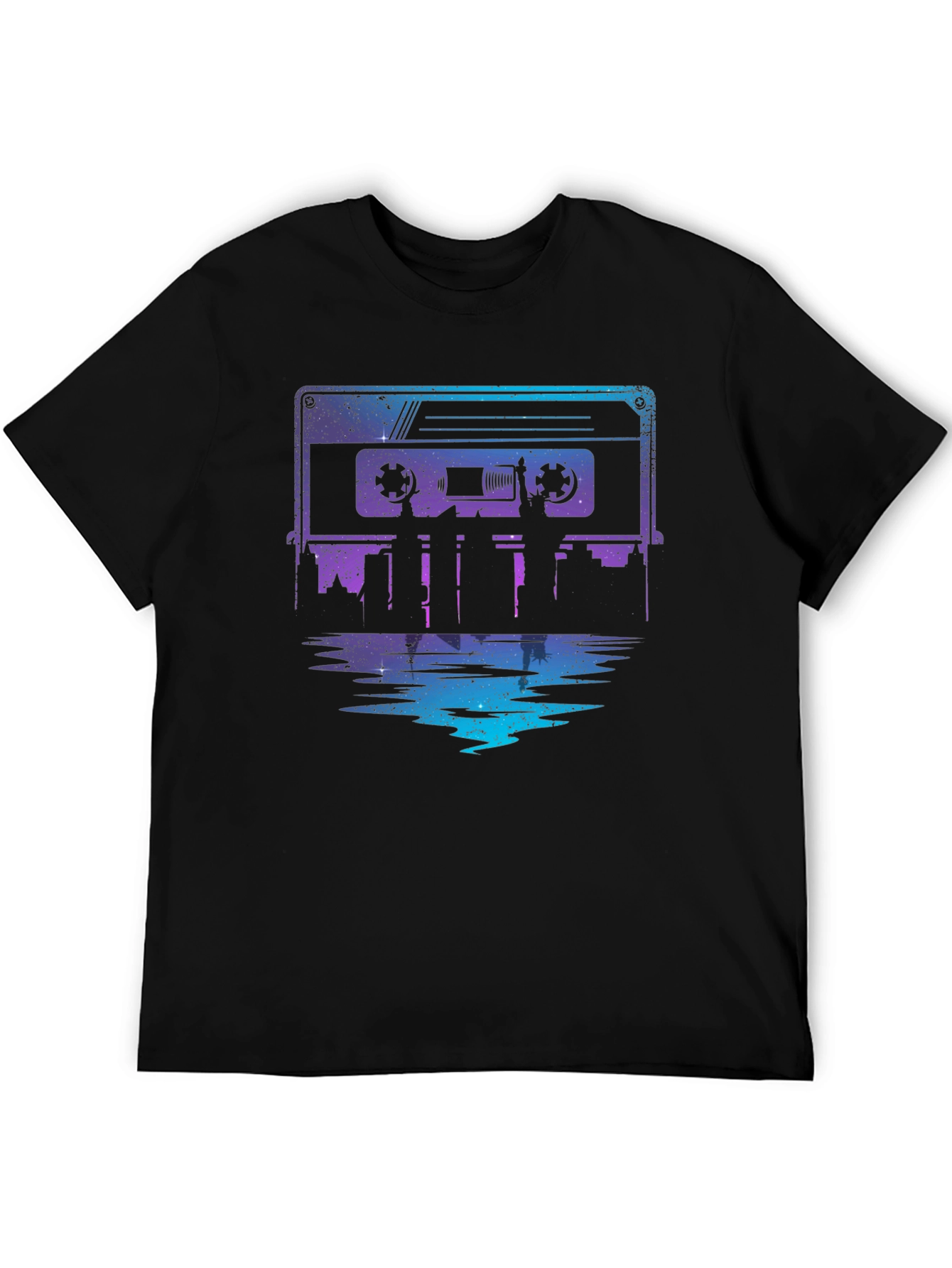 Retro Cassette Tape Cityscape Graphic Tee