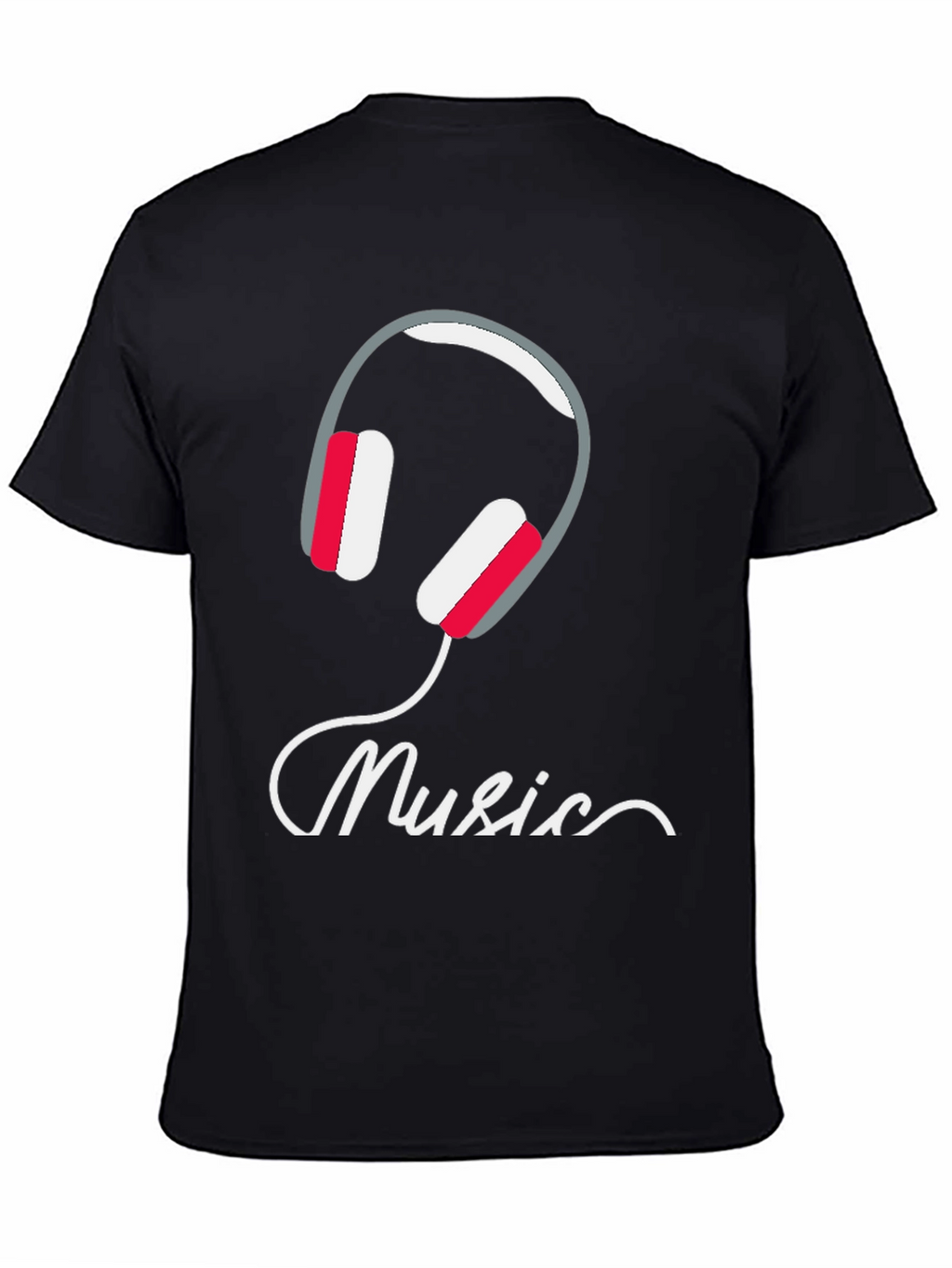 Music Headphone Graphic Tee - Black