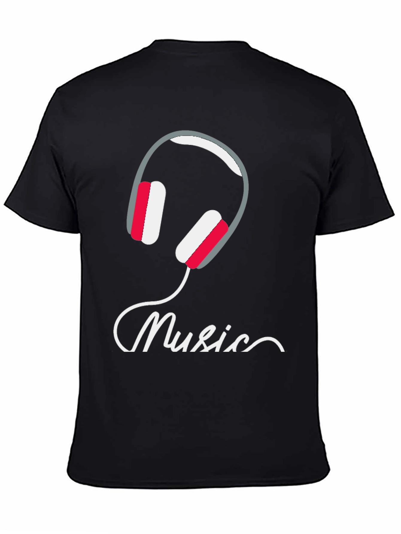 Music Headphone Graphic Tee - Black