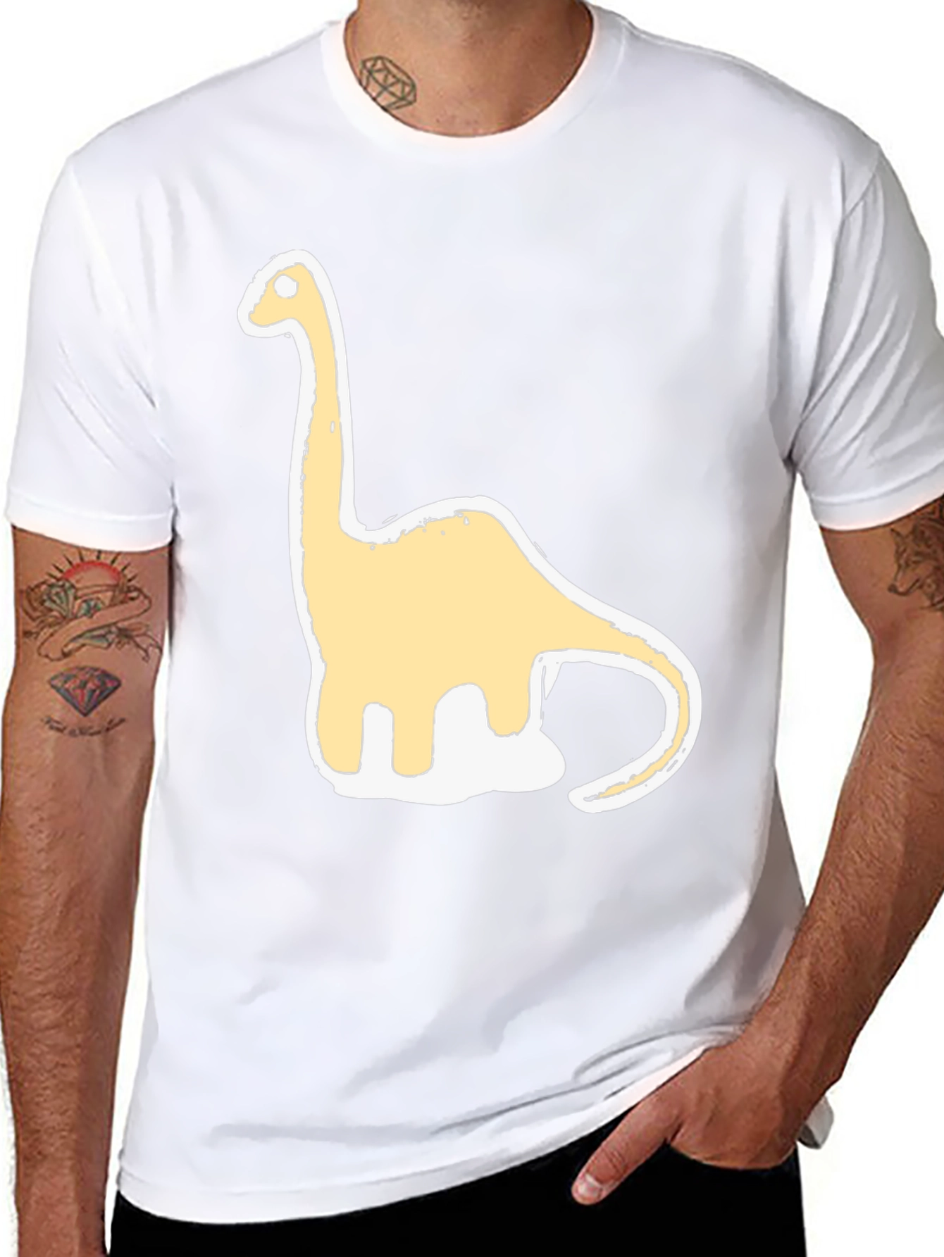 Dinosaur Graphic Tee - Casual Black T-Shirt