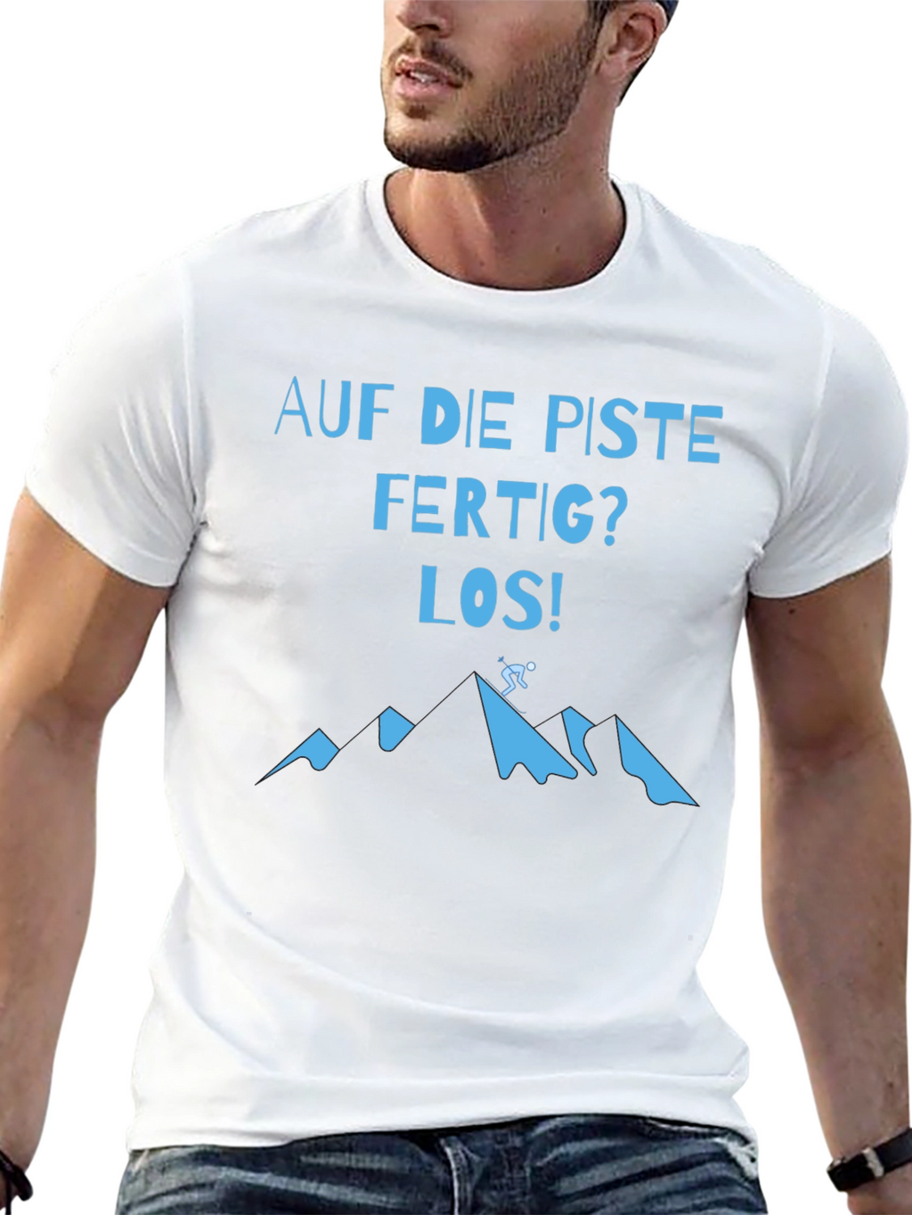 Skiing T-Shirt - Auf die Piste Mountain Design