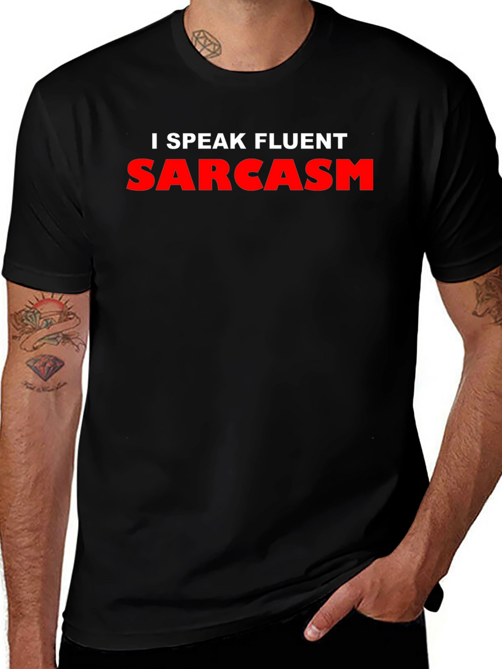 I Speak Fluent Sarcasm Graphic T-Shirt - Black