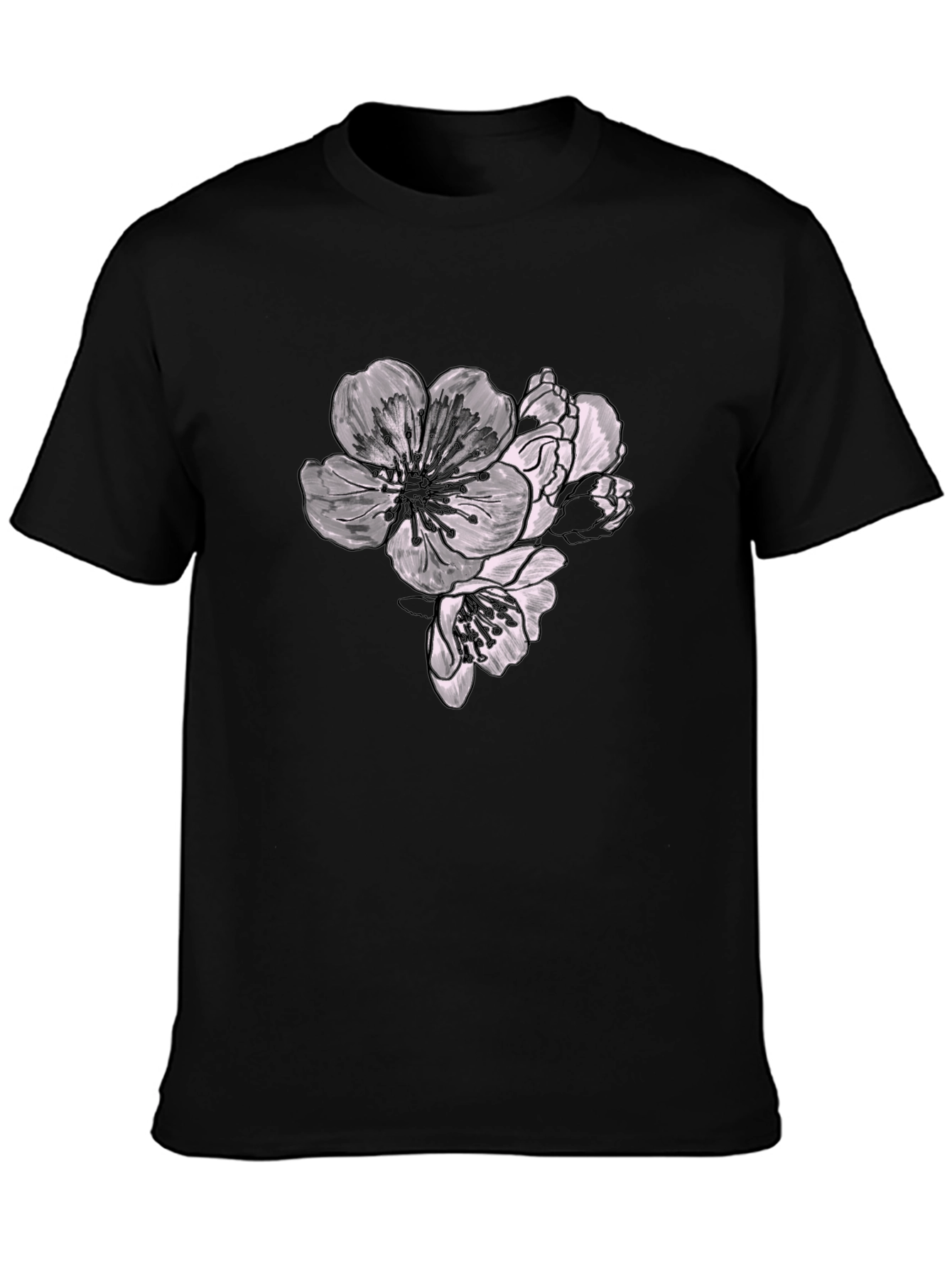 Floral Graphic Black T-Shirt - Stylish Casual Wear