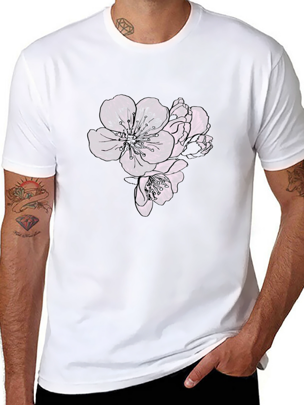Floral Graphic Black T-Shirt - Stylish Casual Wear