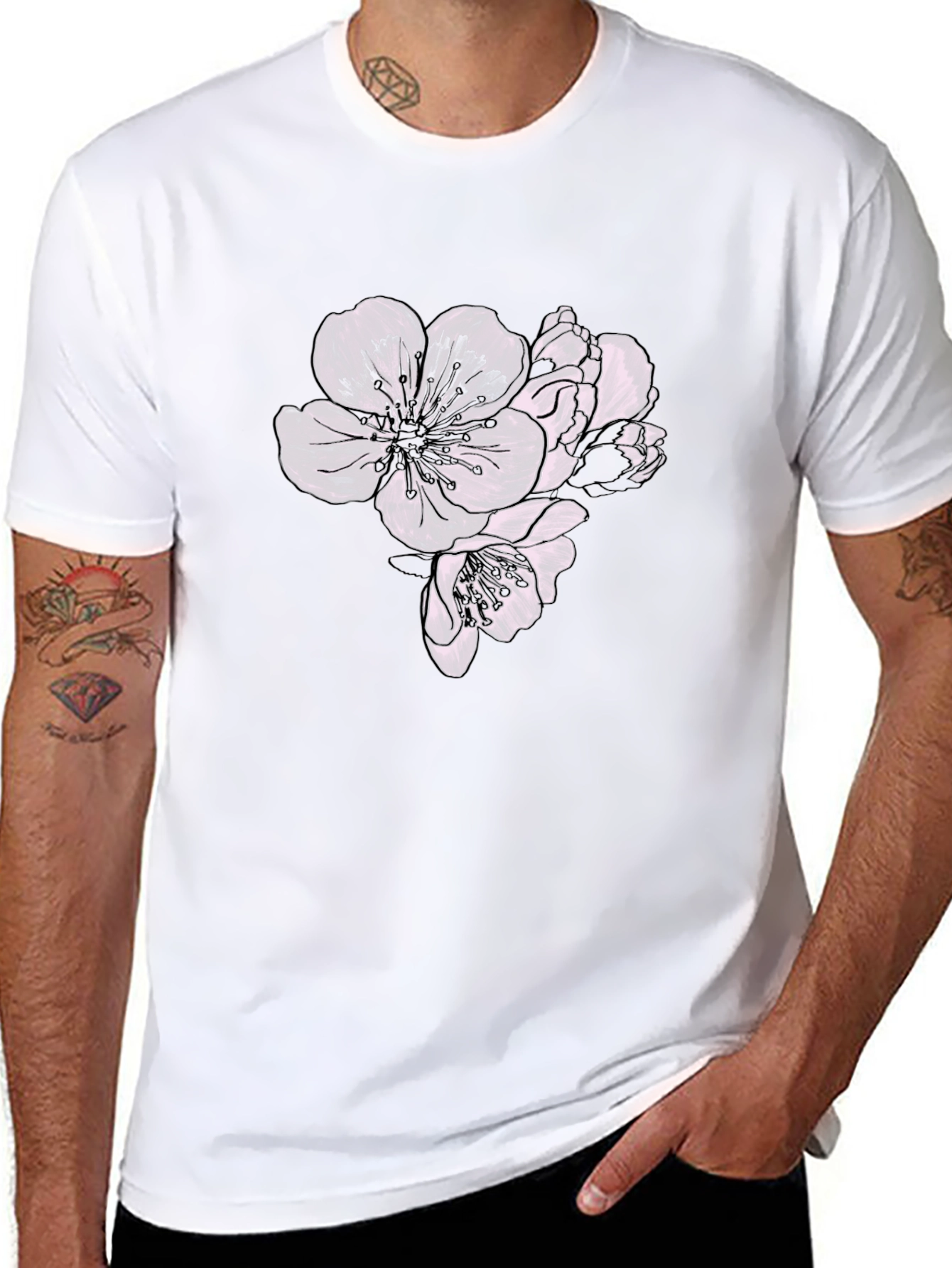 Floral Graphic Black T-Shirt - Stylish Casual Wear