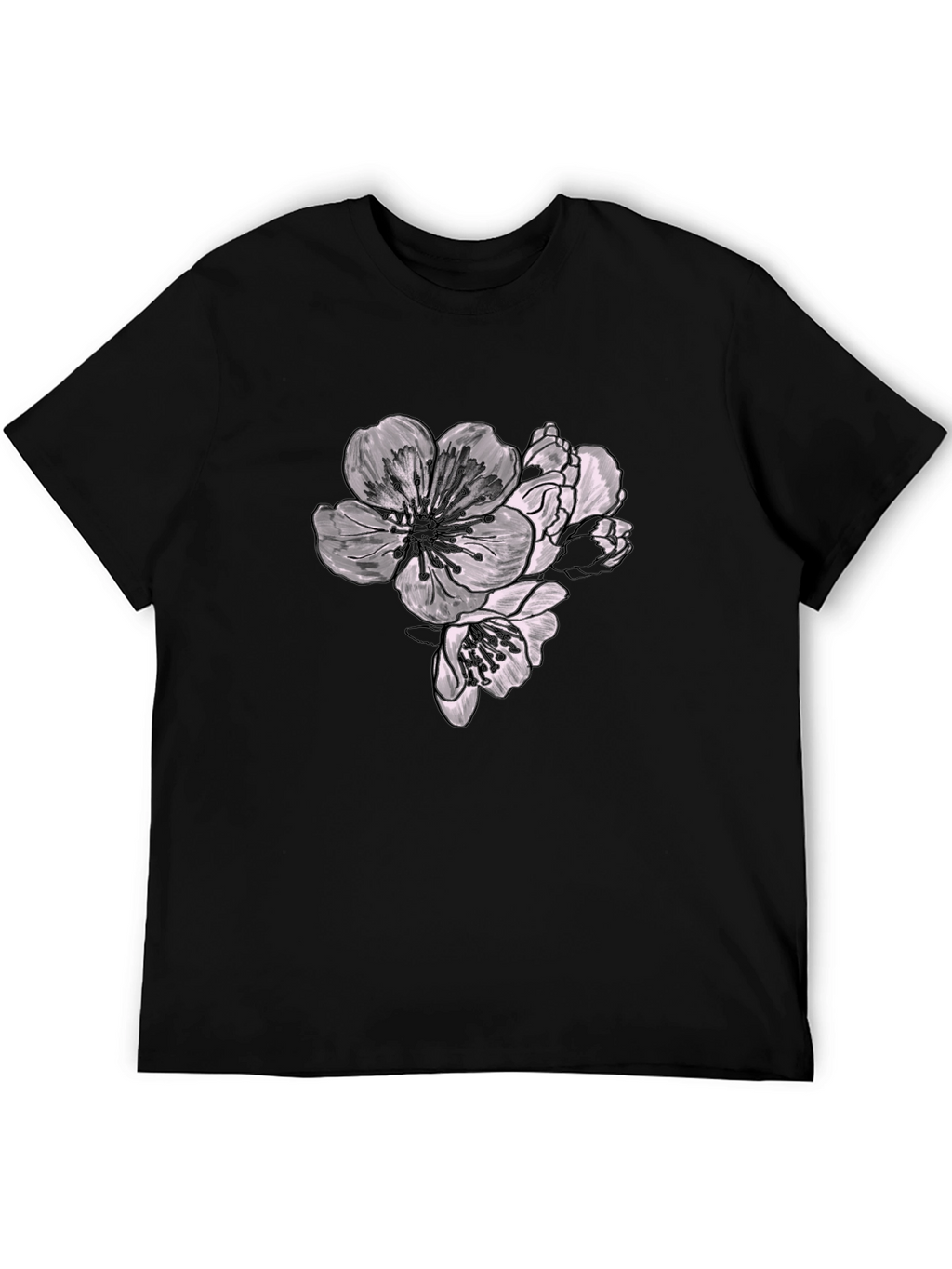 Floral Graphic Black T-Shirt - Stylish Casual Wear