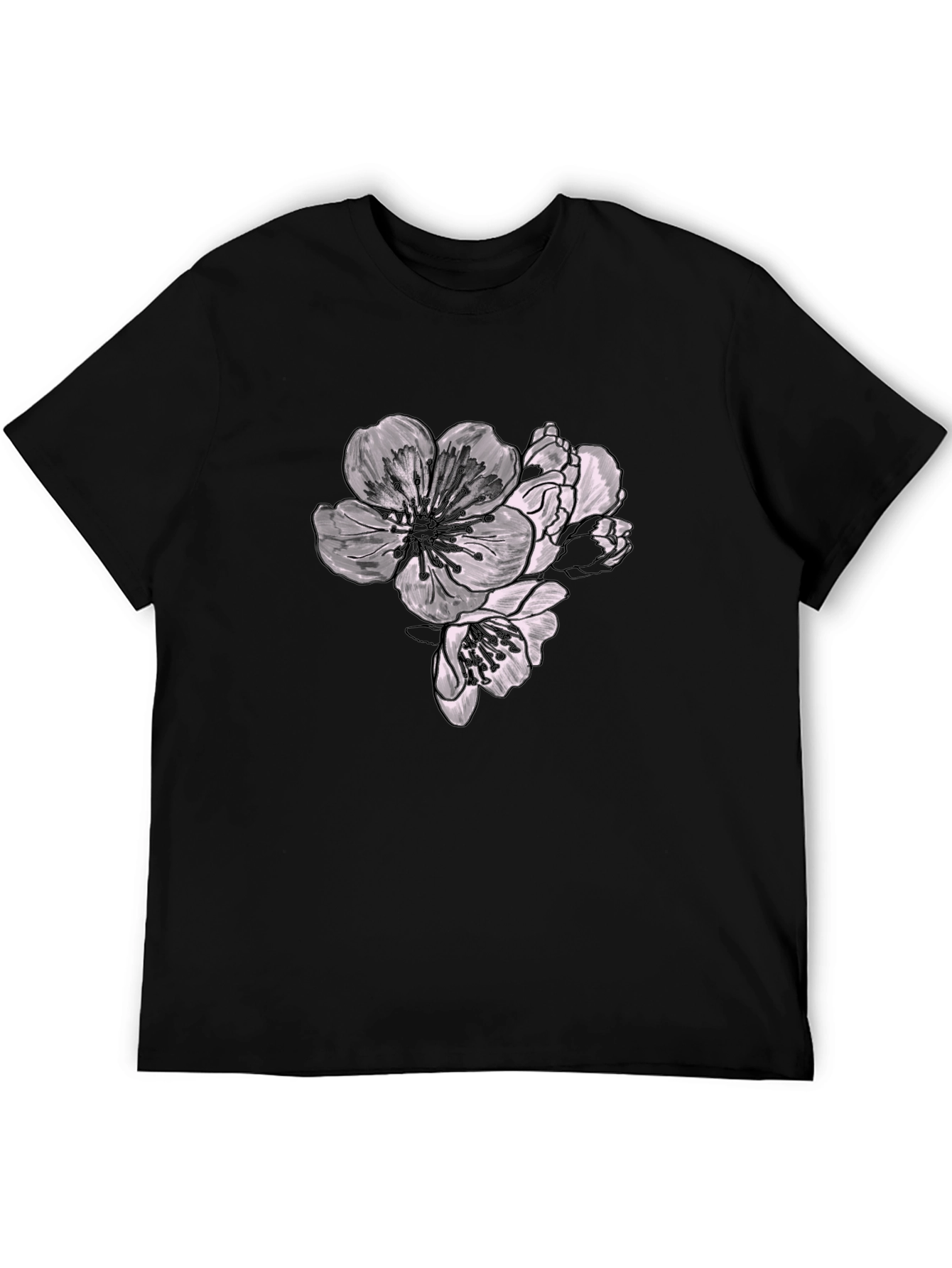 Floral Graphic Black T-Shirt - Stylish Casual Wear