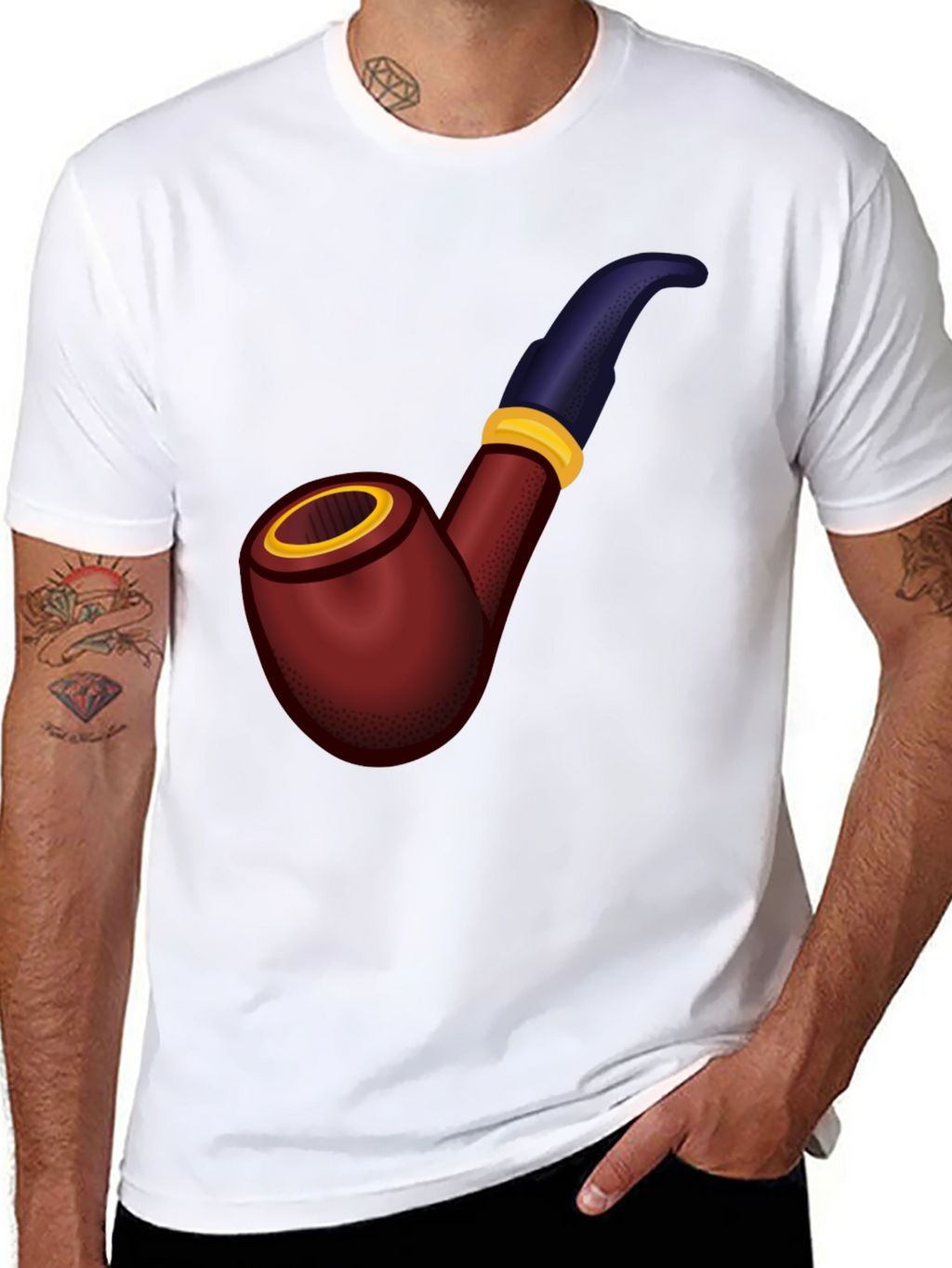 Novelty Pipe Graphic T-Shirt - Black