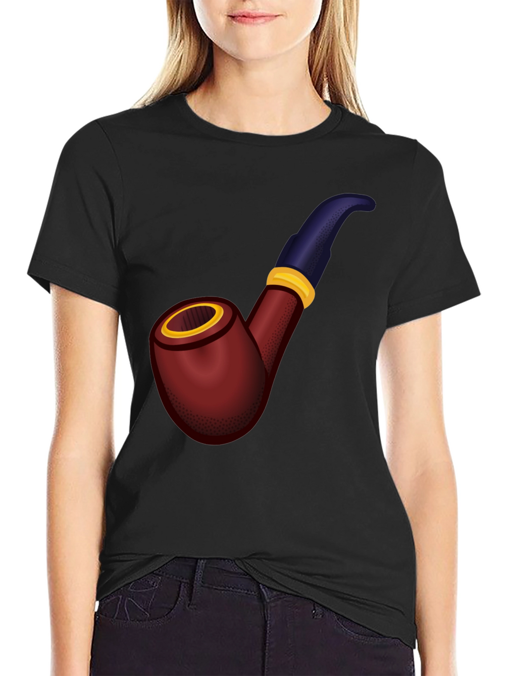 Novelty Pipe Graphic T-Shirt - Black