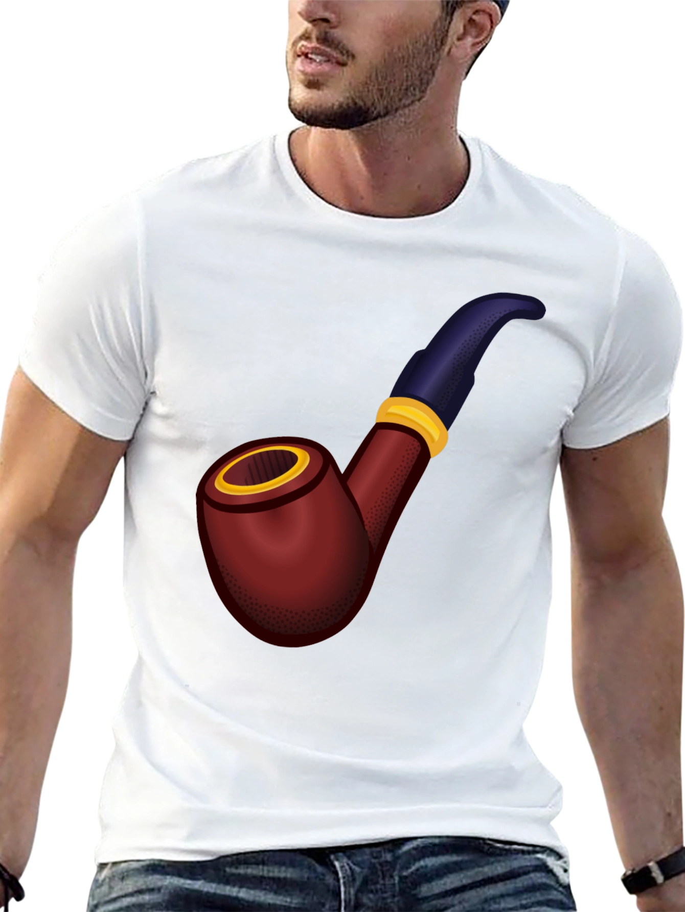 Novelty Pipe Graphic T-Shirt - Black