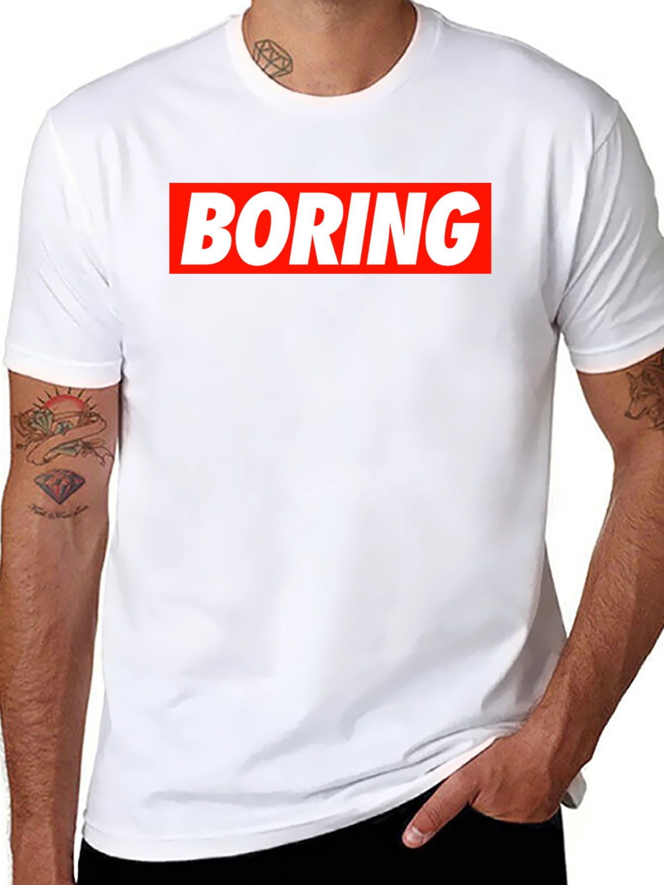 Boring Graphic Tee - Mens Black T-Shirt