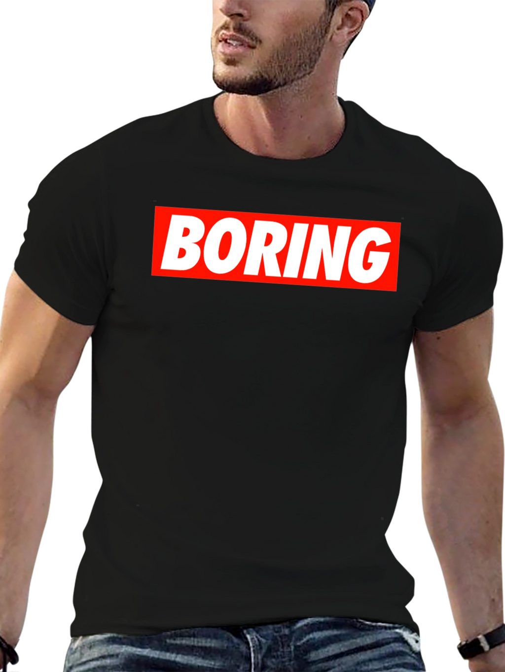 Boring Graphic Tee - Mens Black T-Shirt