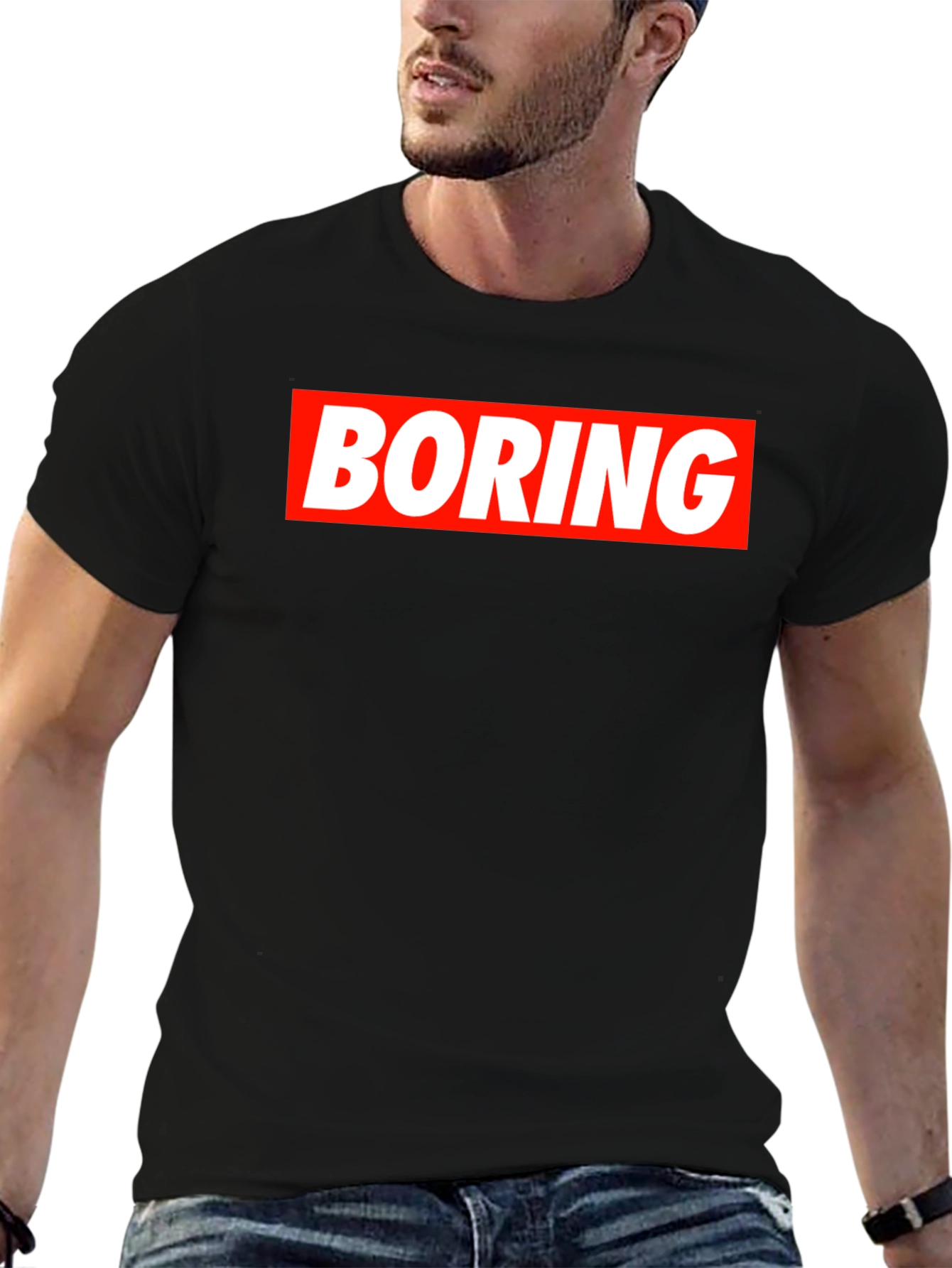 Boring Graphic Tee - Mens Black T-Shirt
