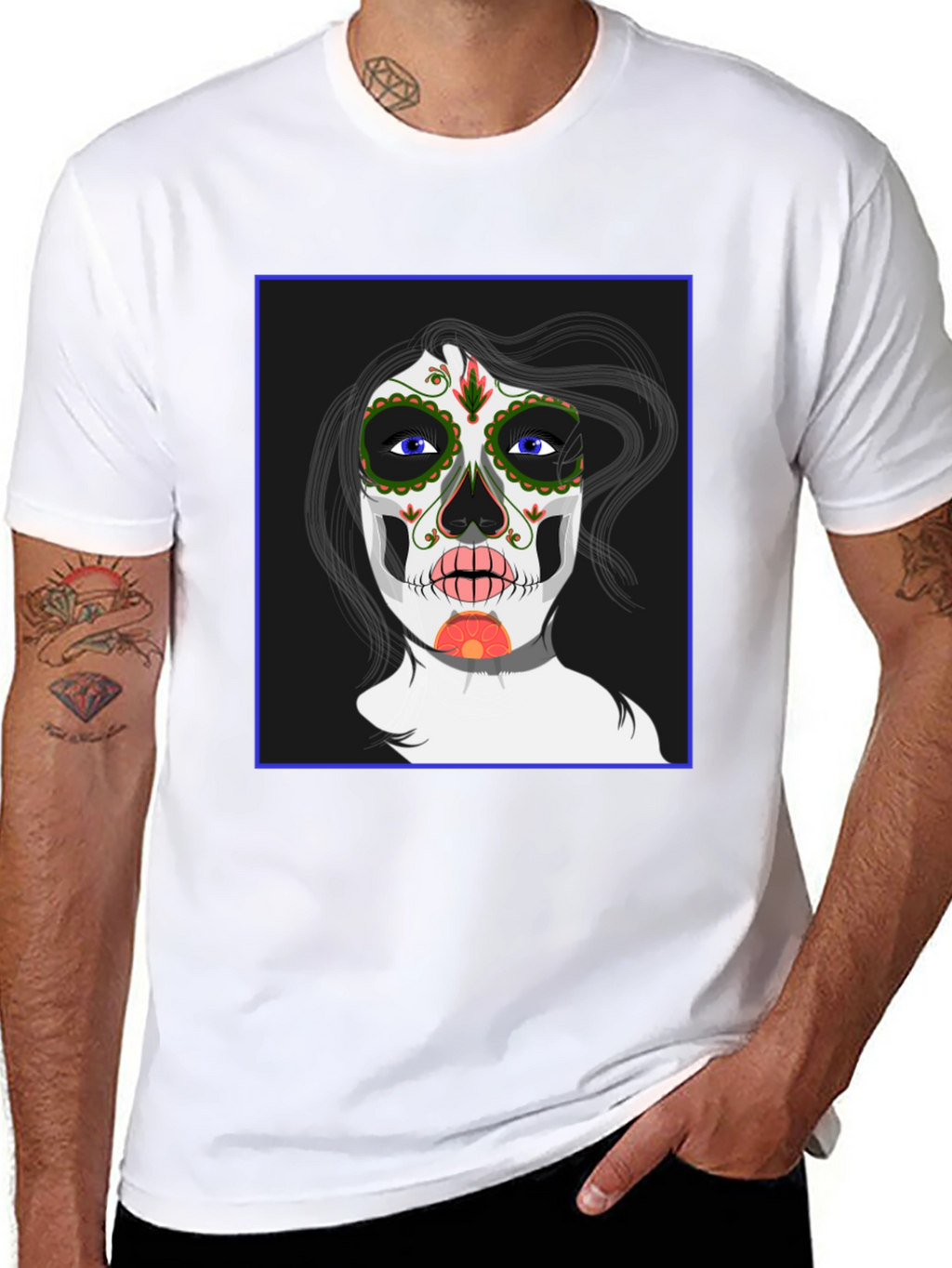 Sugar Skull Woman Graphic Tee - Black Unisex T-Shirt