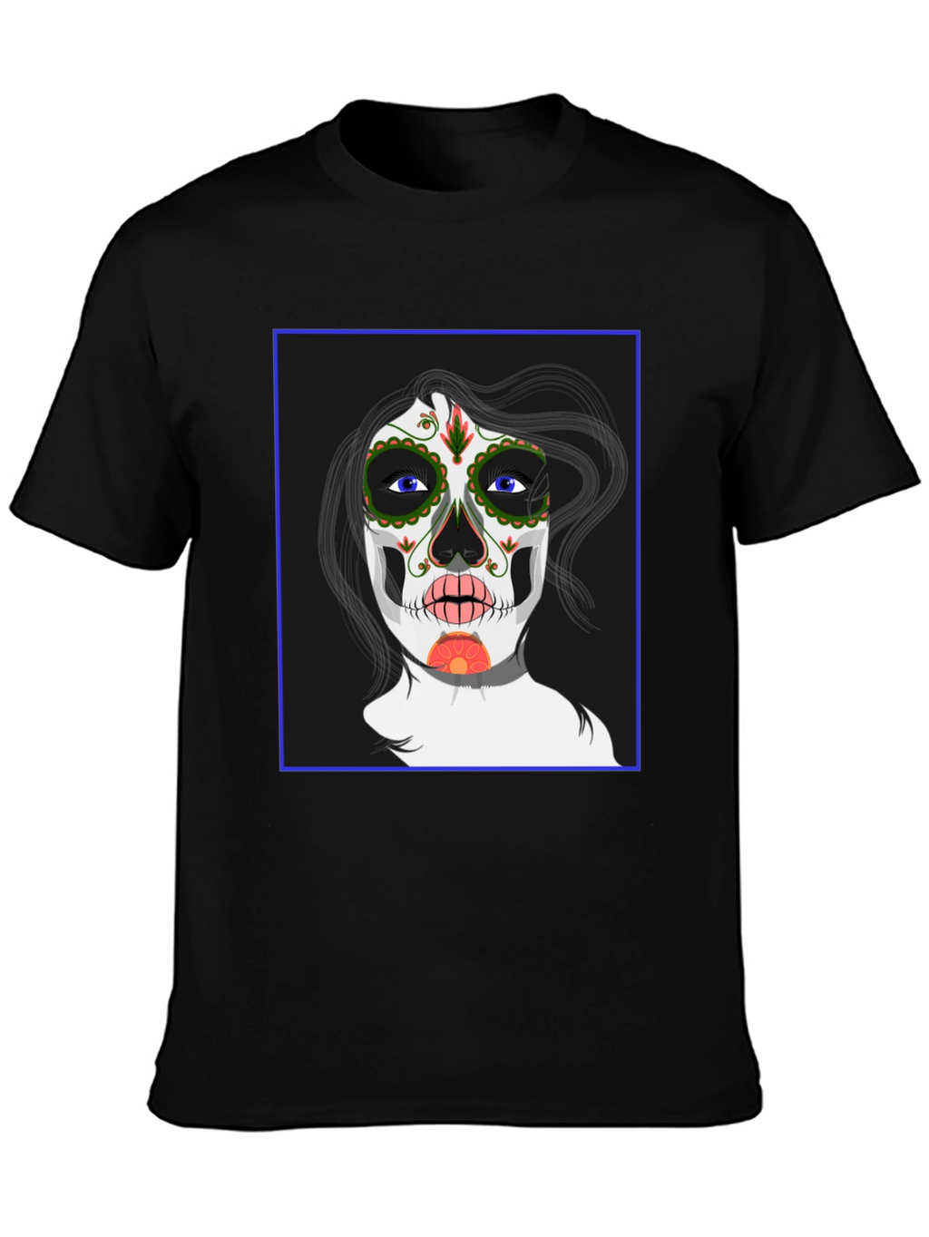Sugar Skull Woman Graphic Tee - Black Unisex T-Shirt