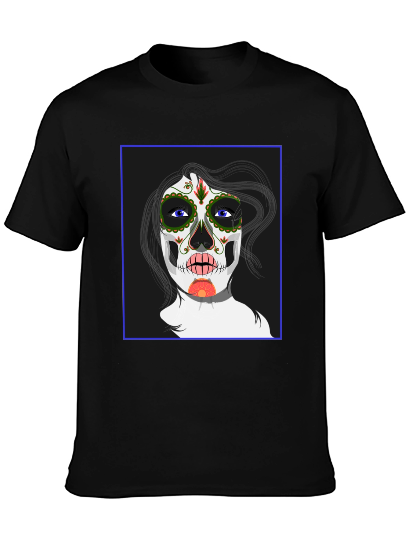 Sugar Skull Woman Graphic Tee - Black Unisex T-Shirt
