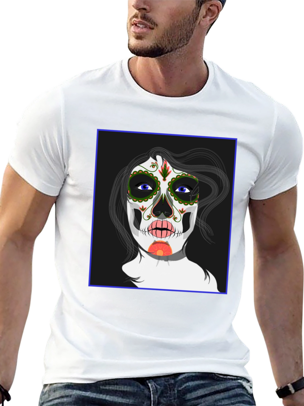 Sugar Skull Woman Graphic Tee - Black Unisex T-Shirt